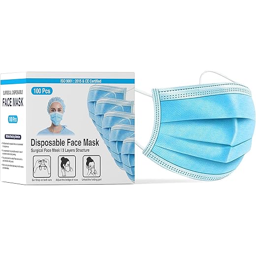 DALUCI Disposable 3Ply Face Mask Pack of 100