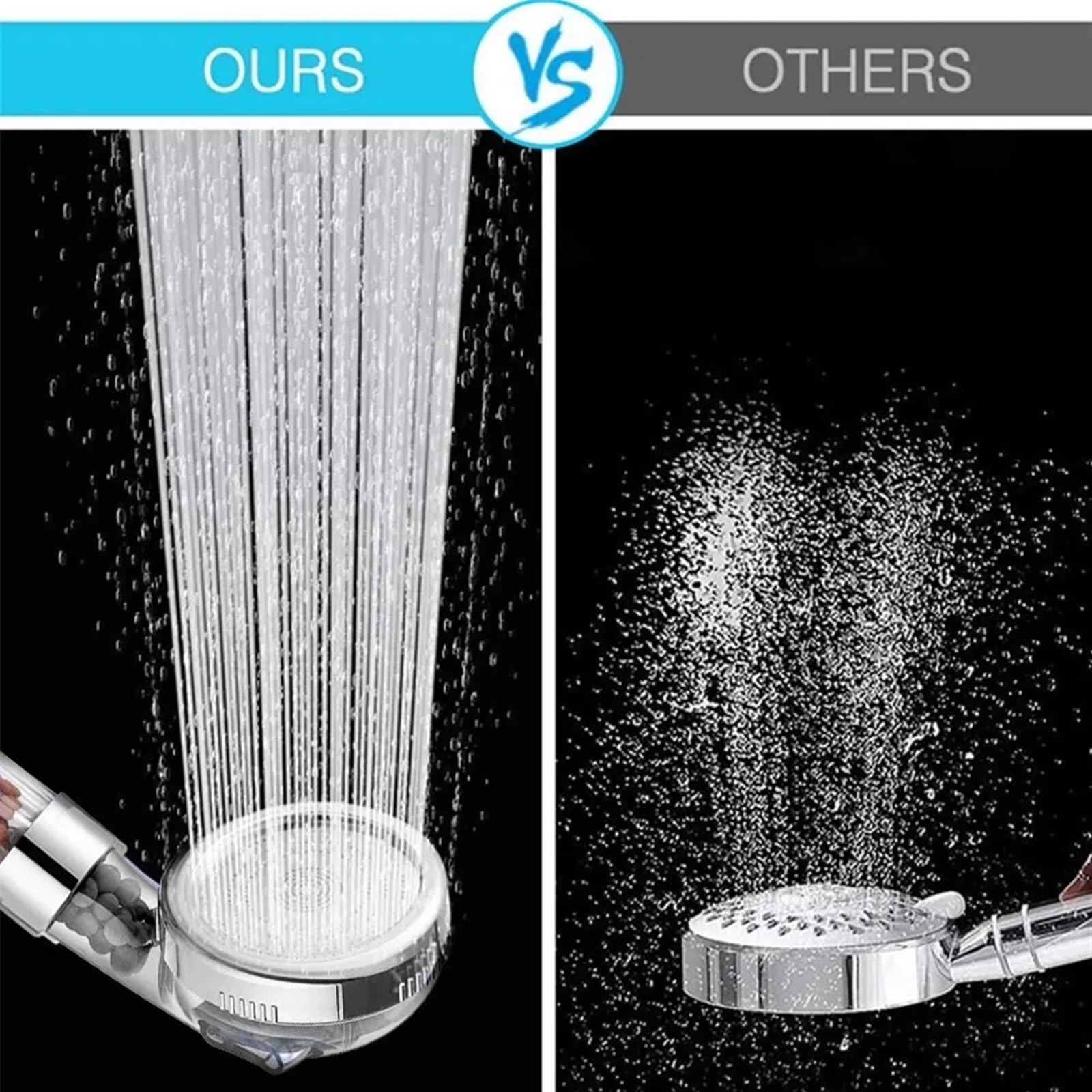 Cabezal de Ducha Cabezal de Ducha 3 Funciones SPA de Alta presión Ahorro de Agua Lluvia de Mano Accesorios de baño Filtro Ducha(Shower Head B)