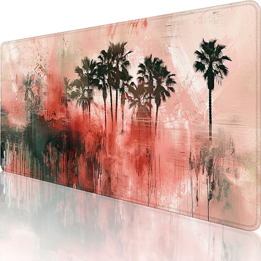 Black Mouse Mat 700x300 mm Large Mouse Pad Graffiti Desk Mat, Stitched Edges Mousepad, Non-Slip Rubber Base Keyboard Pad, Extended Gaming Mouse Pad XXL for Home Office Accessories Decor Gifts Z-R