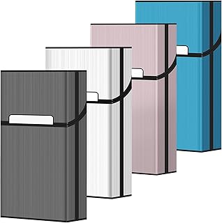 roygra Cigarette Case (4 Pack), Magnetic Switch Cigarette Holder Case 20pcs for Men Women,