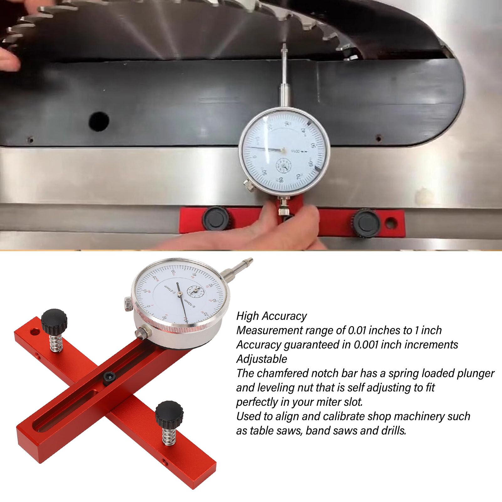 ANKROYU Digital Table Saw Gauge, Aluminum Alloy Table Saw Blade Gauge, Adjustable Table Saw Measurement Tool, Table Saw Dial Indicator Gauge for Table Saws