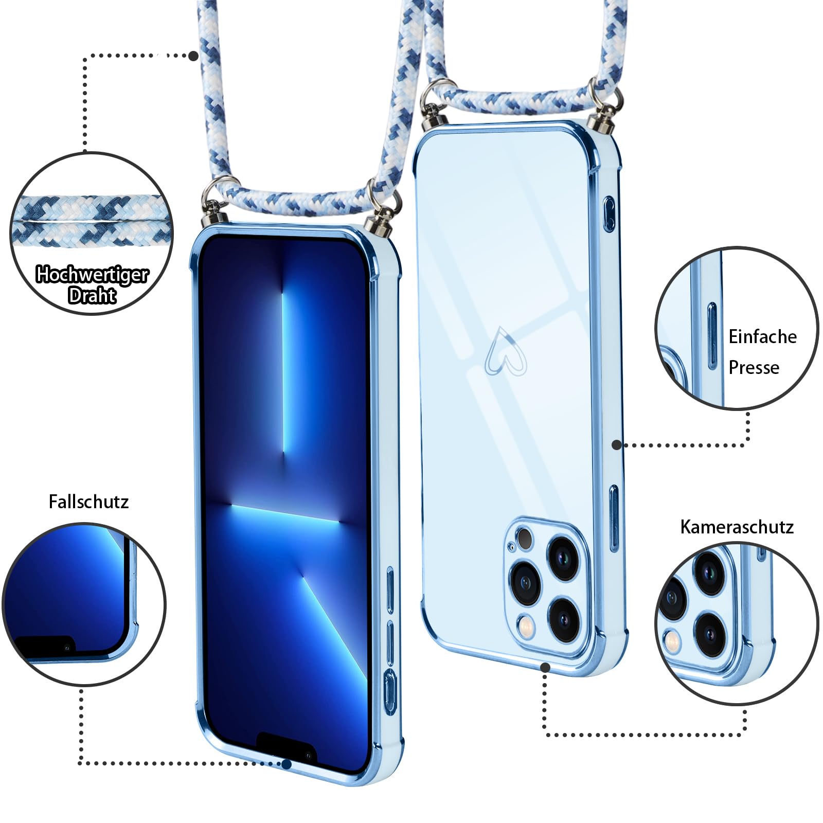 Vauki Funda Con Cuerda Para IPhone 11 Rosa Carcasa Con Correa Colgante Ajustable Collar, Suave Silicona TPU Case Anti-Choque Con Cuello Cadena Cordón Ultrafina Caso Para IPhone 11 6,1 Pulgadas