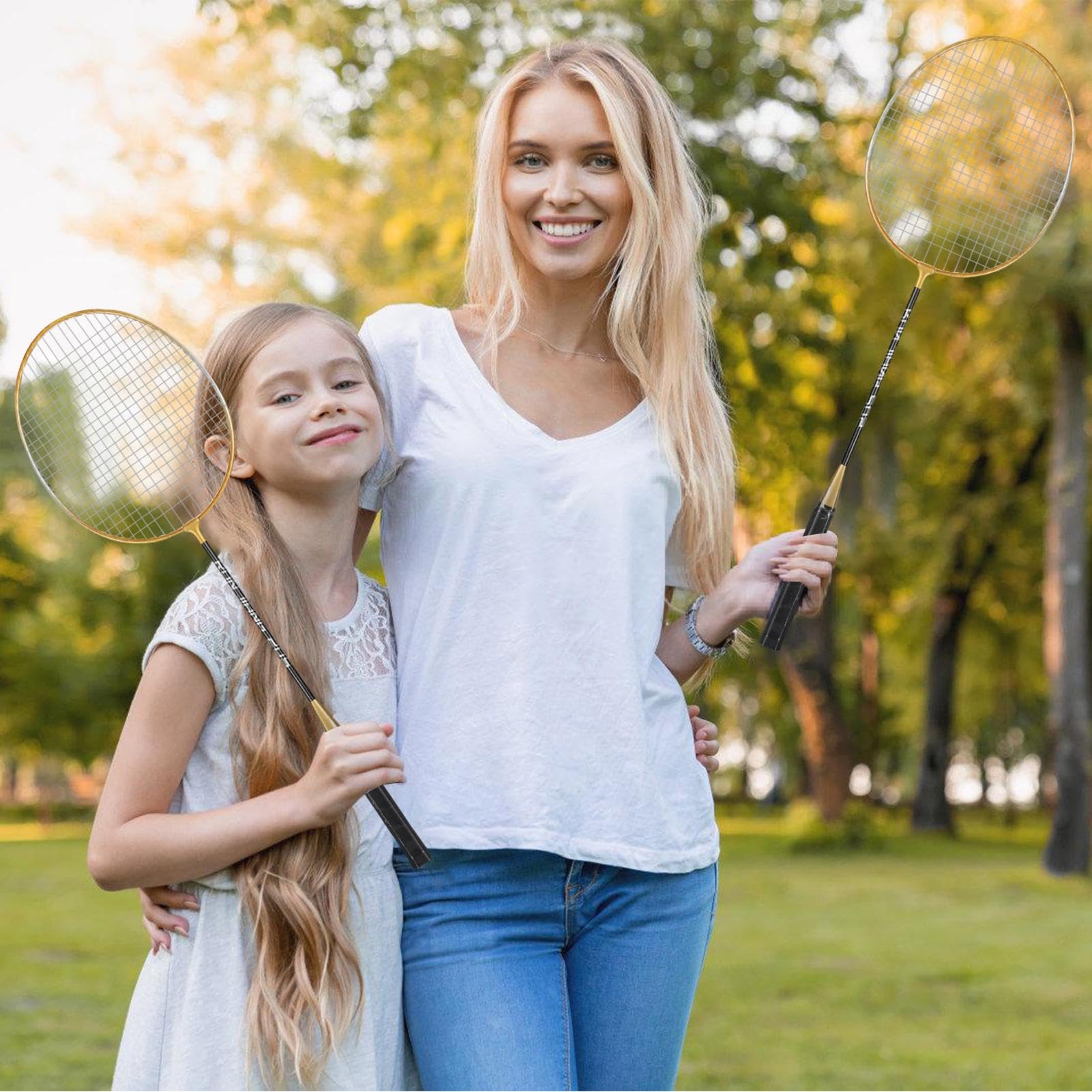 Set di racchette da badminton per adulti, attrezzatura leggera da badminton per professionisti, assorbe il sudore