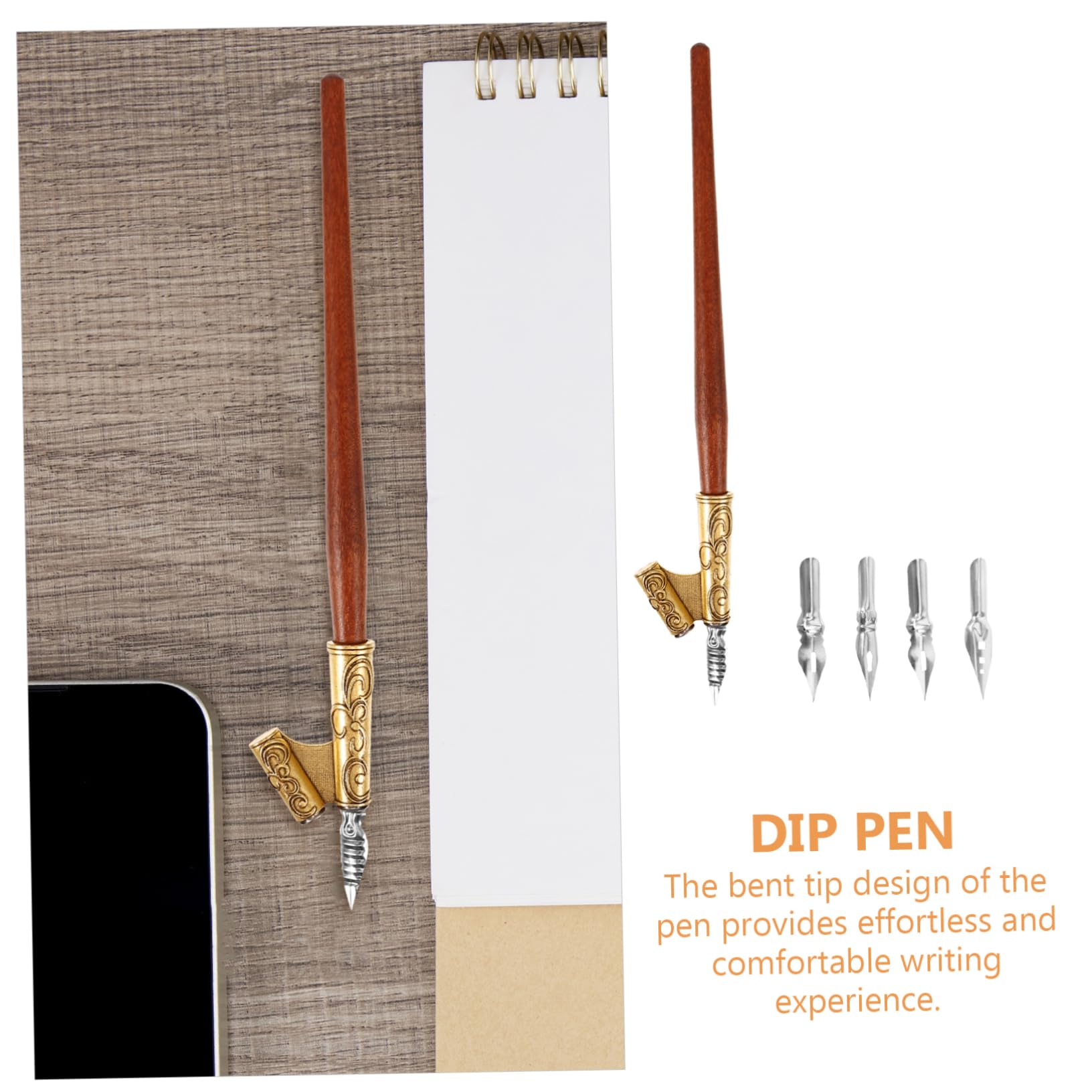 SHINEOFI 5 Sätze Tauchstift Aus Holz Whiteboard-marker Farbstifte Füller Löschbarer Stift Punkt Textmarker Tinte Tipp Markierungen Zeitschrift Doppelt Feder Zappeln Rostfreier Stahl