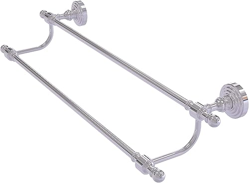 Miniatura 4 de Allied Brass RW-72/24 Retro Wave Collection - Toallero doble de 24 pulgadas, color blanco mate Mate blanco,Cromo pulido,Bronce antiguo,Bronce