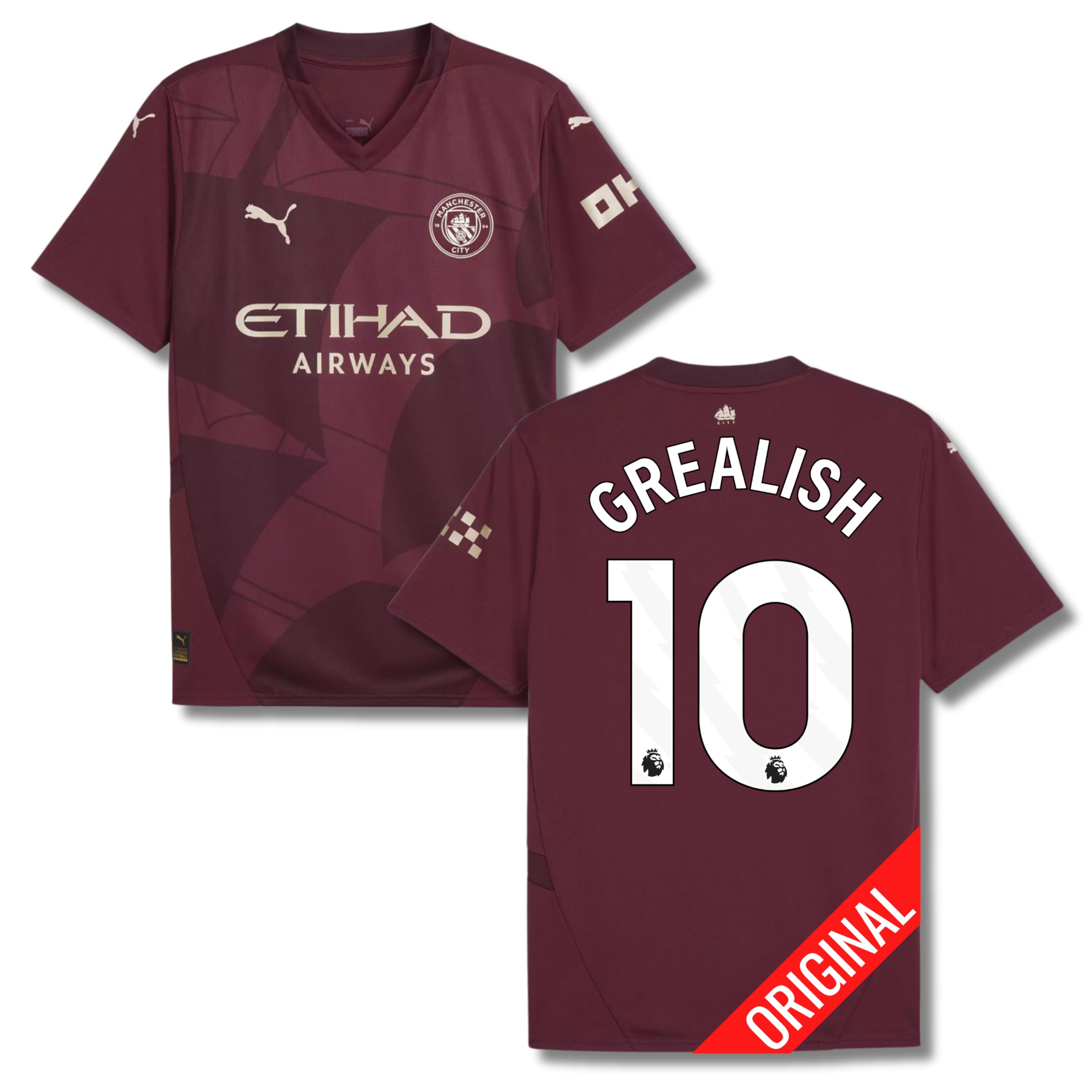 PUMA Original ManCity Trikot Kinder [3rd 24/25] Offizielles Manchester City Trikot [Spieler oder Personalisiert] Sportbekleidung Fussball Geschenke Jungen Mädchen Fußball Fanartikel Kinder