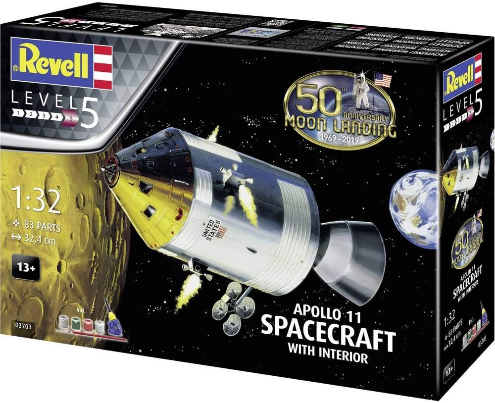 NASA Apollo 11 Command Capsule Spacecraft with Interior Model Kit Revell, Various