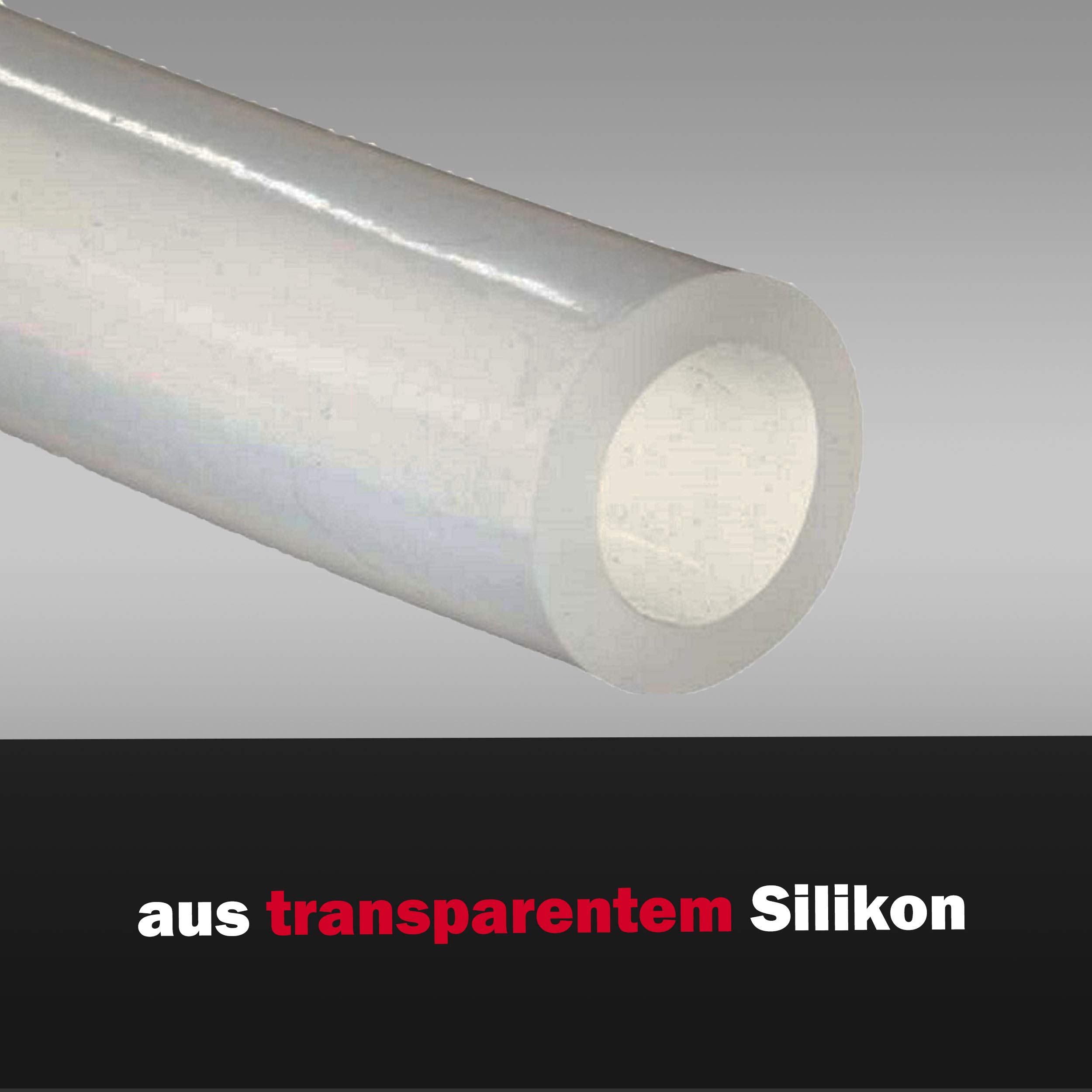 Vielzweckschlauch transparent FDA - 8x2mm | bis 0,35bar | Universalschlauch transparent | Lebensmittelqualität | hochtemperaturbeständig