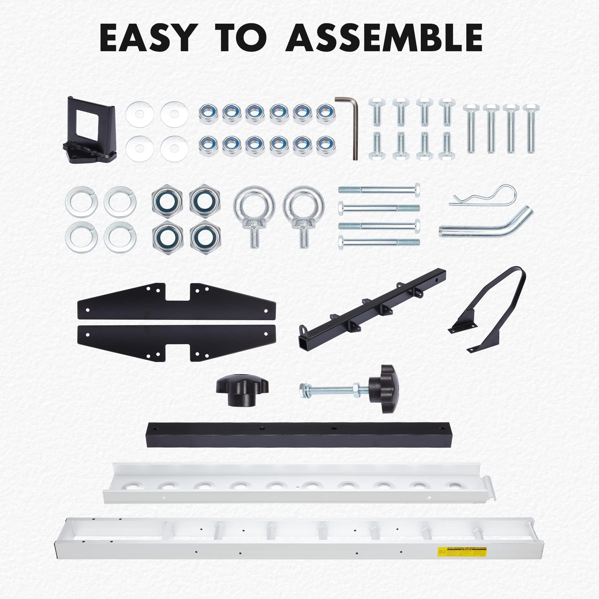 Azaeahom Motorcycle Hitch Carrier, 400LBS Heavy Duty Dirt Bike Carrier with 46'' Longer Ramp, Anti-Tilt Locking Device, Motorcycle Rack for Dirt Bike Hauler, Car, Truck with 2" Hitch Receiver