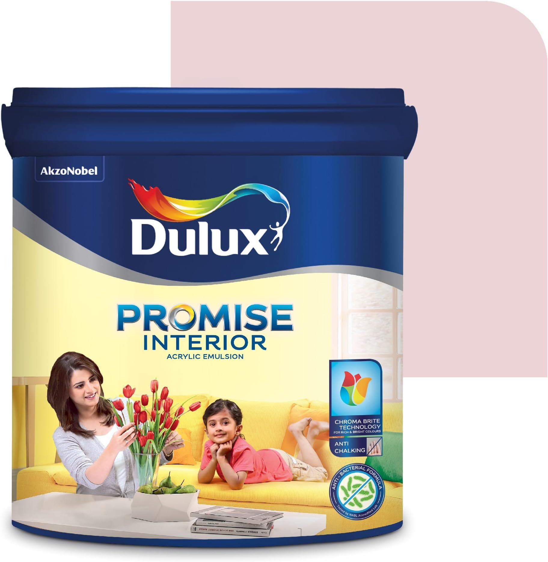 DuluxPromise Interior Emulsion Paint (1L, Angel) | Brighter & Longer-Lasting Colors | Rich Finish | Chroma Brite Technology | Anti-Chalk | Water-Based Acrylic Paint