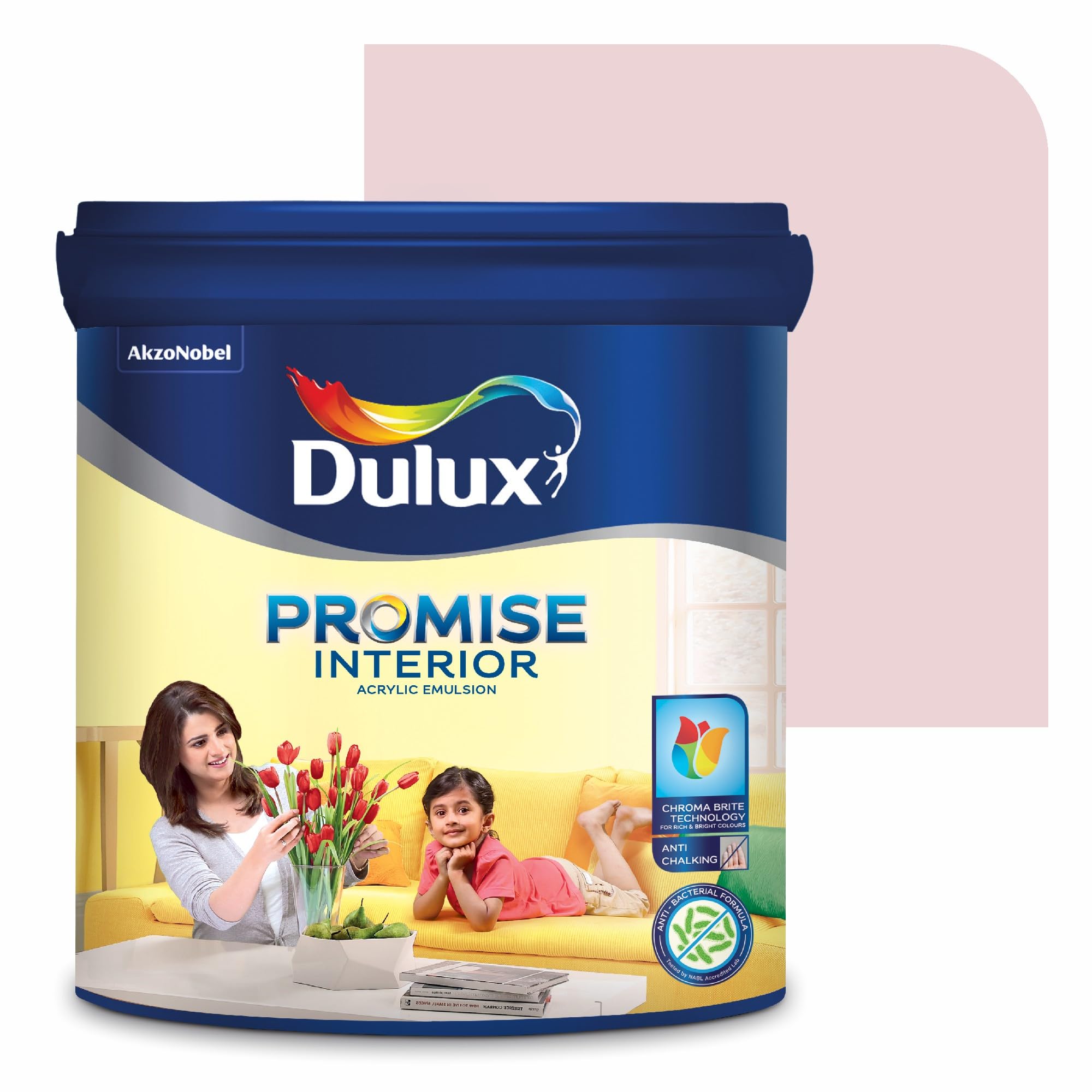DuluxPromise Interior Emulsion Paint (1L, Angel) | Brighter & Longer-Lasting Colors | Rich Finish | Chroma Brite Technology | Anti-Chalk | Water-Based Acrylic Paint