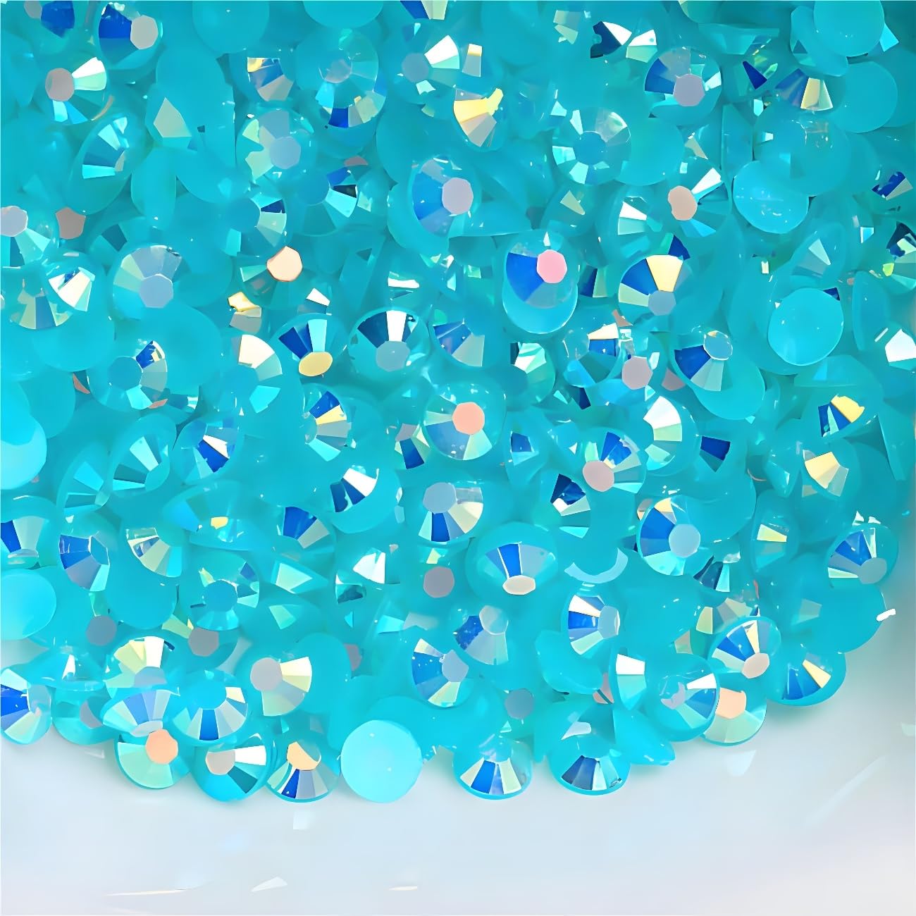 Flatback Rhinestones Round Gems for Nails Art and Crafts 620Pcs SS30 6mm AB Crystals Glitter Stone DIY Bags Clothes Shoes (Aqua Blue AB)
