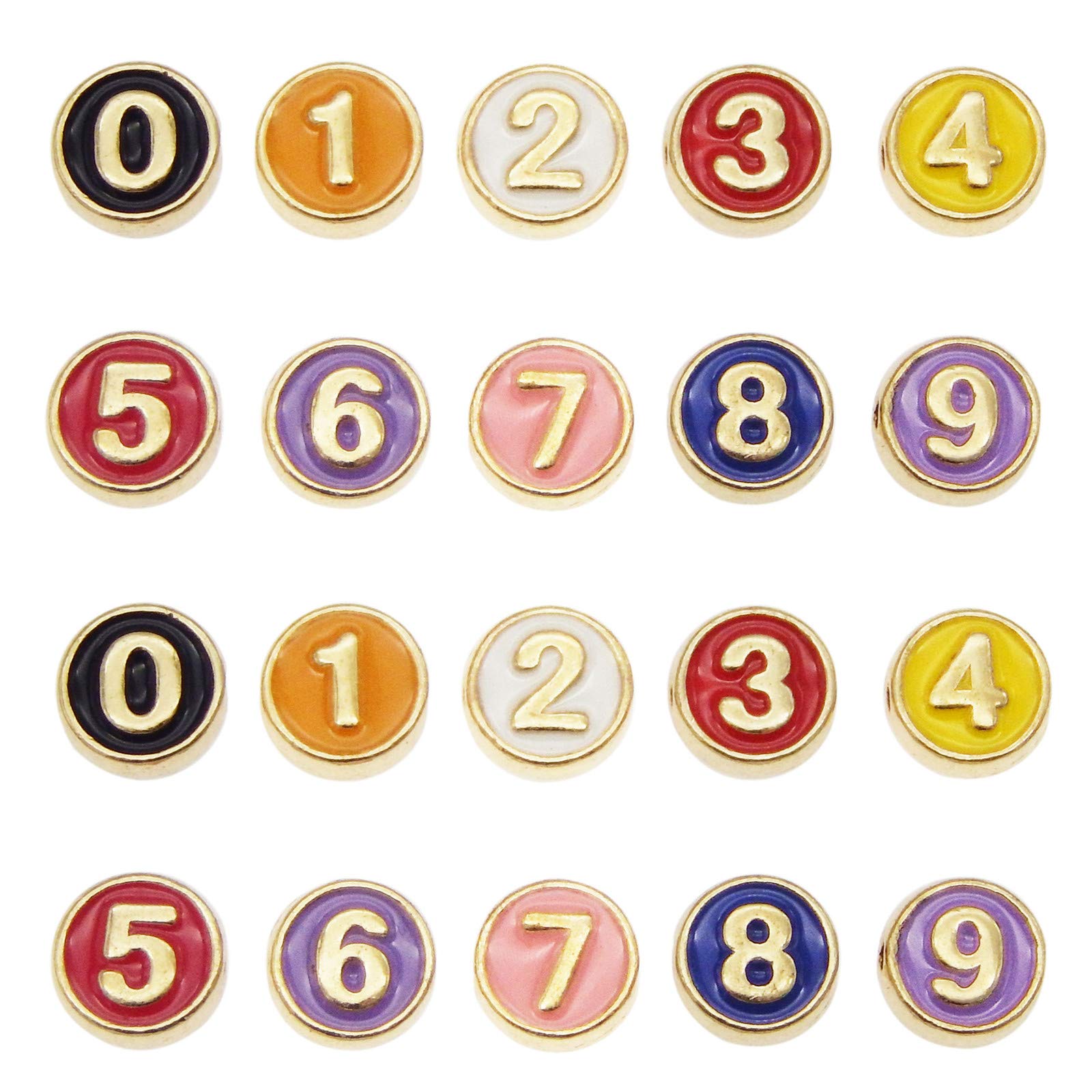 30 Pieces Round Letter Beads Number Enamel Spacer Desertcart