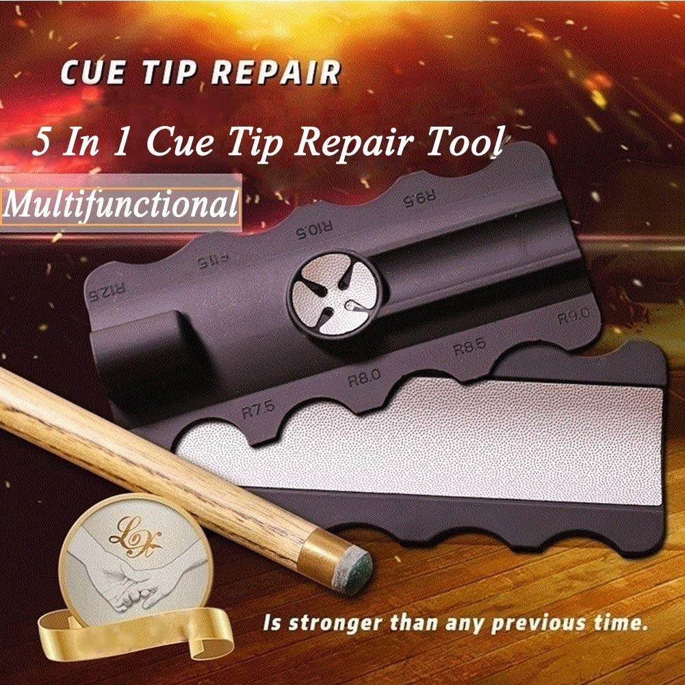 POFET - Herramienta de reparación de punta de taco de billar para billar, accesorios recortador/bruñida/moldeador/tapper