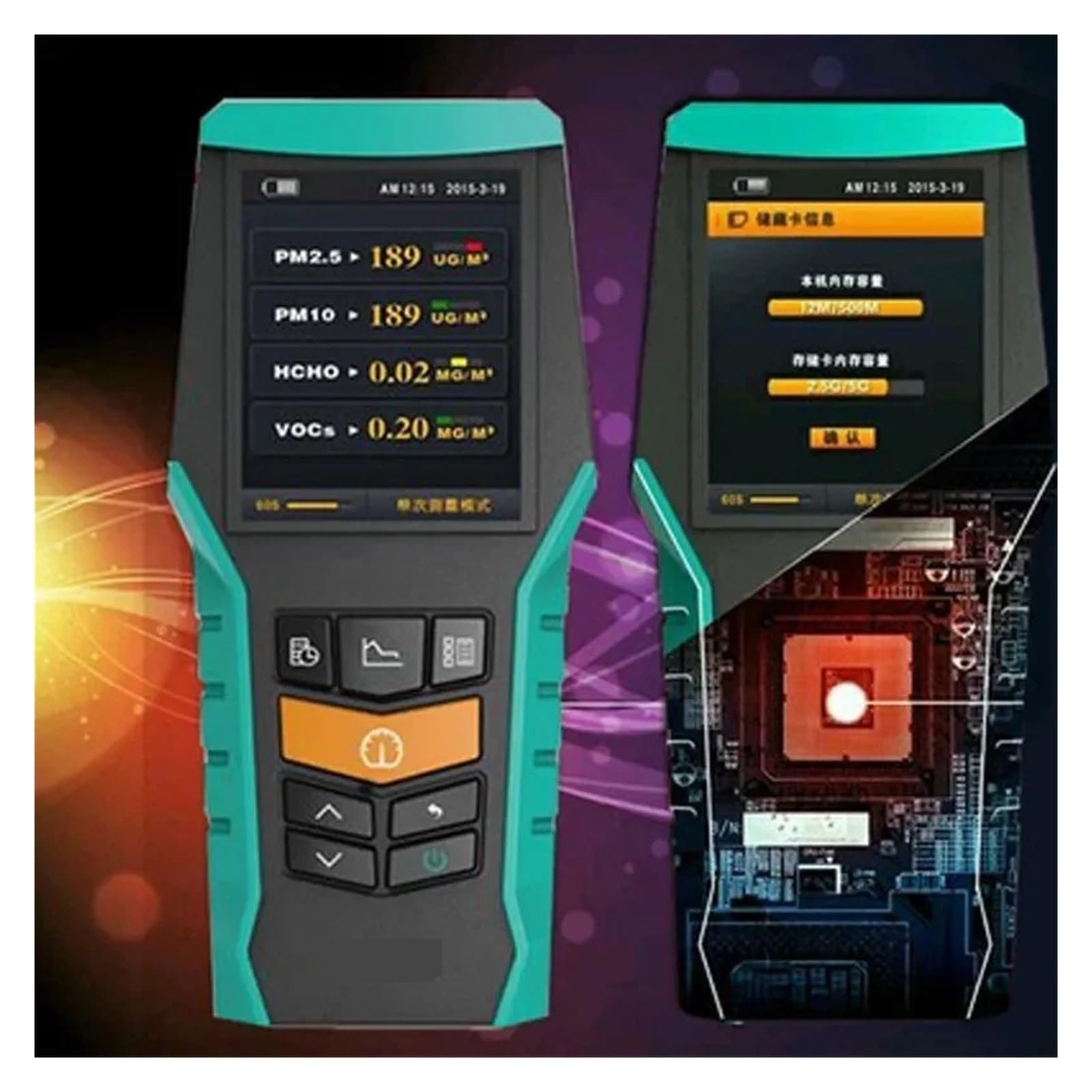 Rilevatore di gas, Rilevatore di formaldeide PM2.5 PM10 TVOC HCHO PM 2. Monitor CO2 Analizzatore gas LCD da,4 pollici protezione 'aria for la casa,per casa e camper