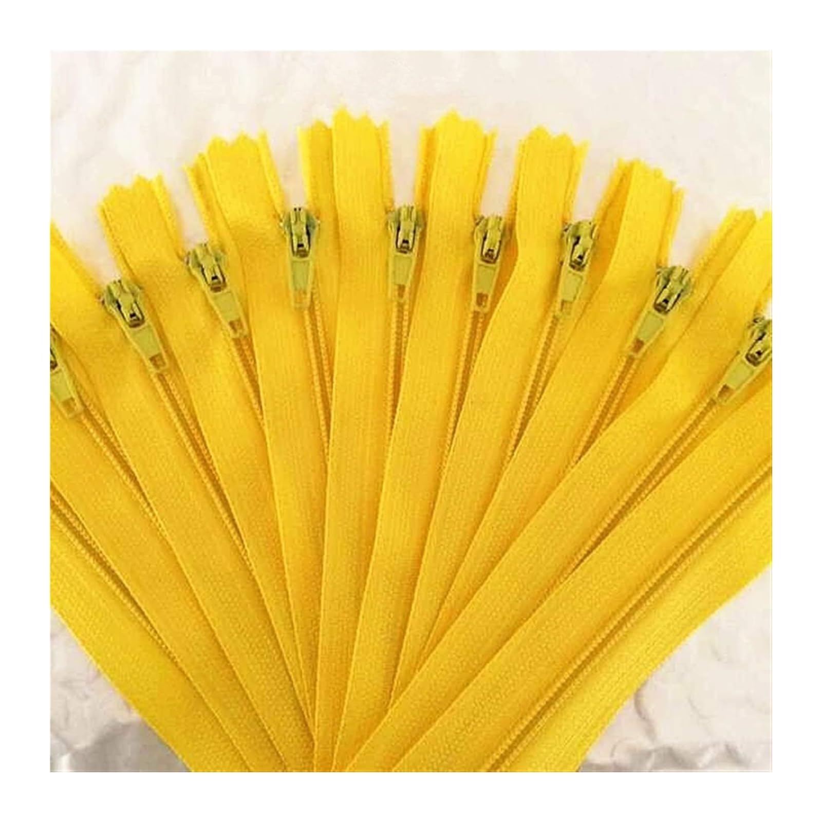 dfEDRd Nylon Coil Zipper by The Yards, 10pcs Nylon Coil Zippers, Tailor Sewer Craft Crafter's(Yellow,7 inch)