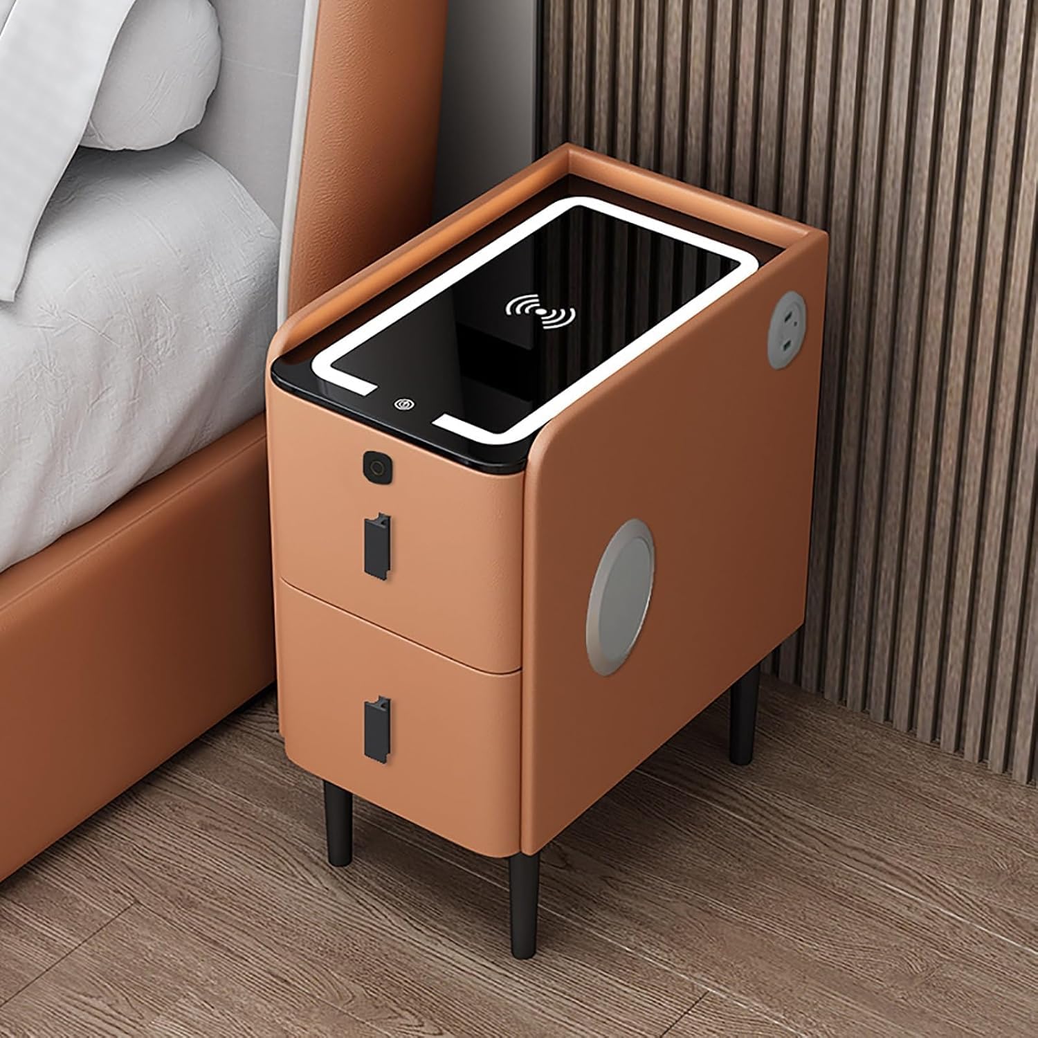 Table de chevet intelligente pour sécuriser vos objets et charger sans fil