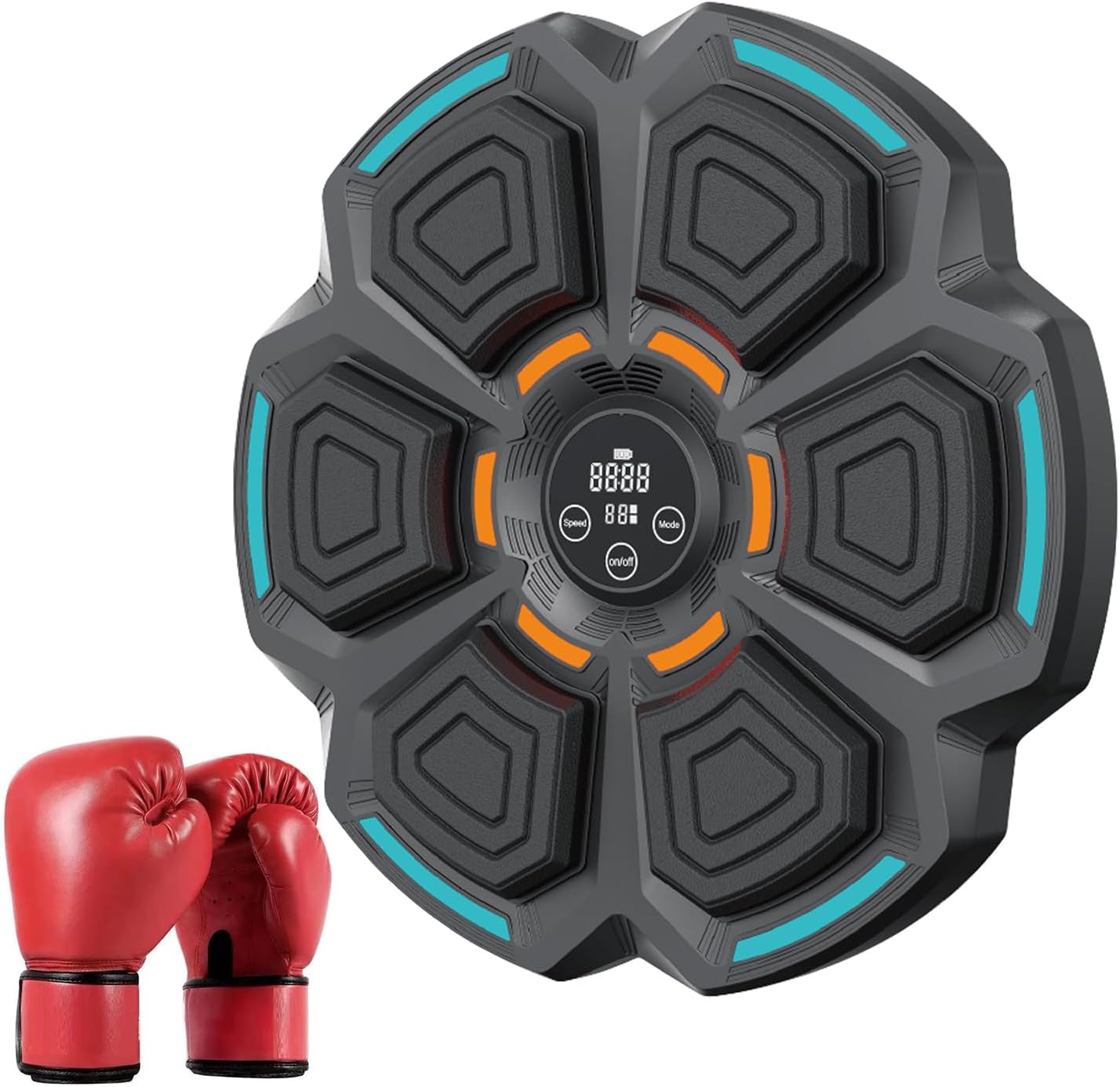 2024 New Model Smart Music Boxing Machine for Adults and Kids, Training Machine with LED Electronic Wall Mounted, Home Indoor Workout Equipment with Premium Boxing Gloves Black 06