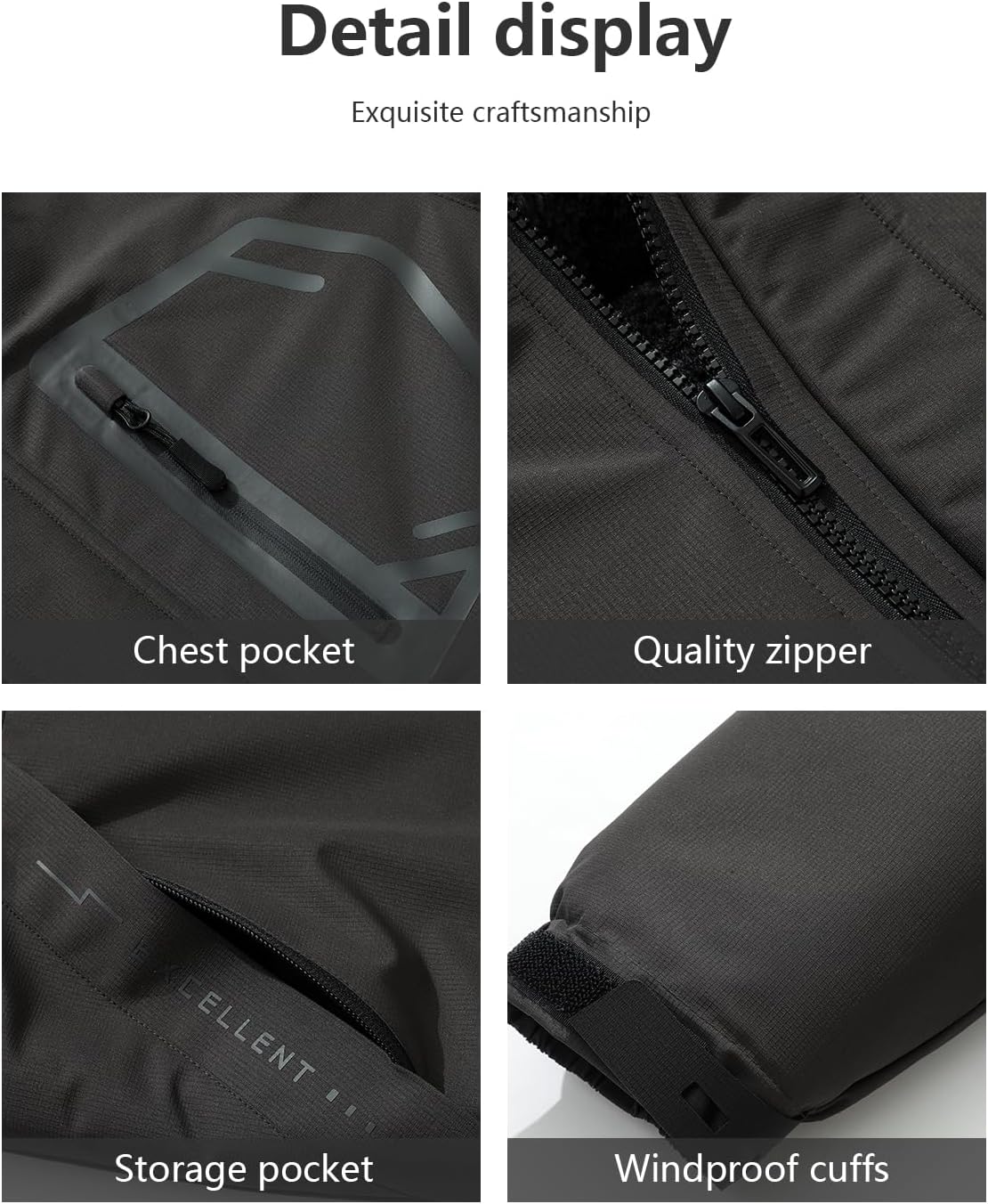 Men's Waterproof Ski Jacket — Padded Warm Lined Winter Jacket, Detachable-Hood Parker Windproof Jacket - Image 5