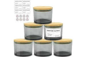 16oz Candle Making Jars with Bamboo Lids, Easy DIY Candles Containers