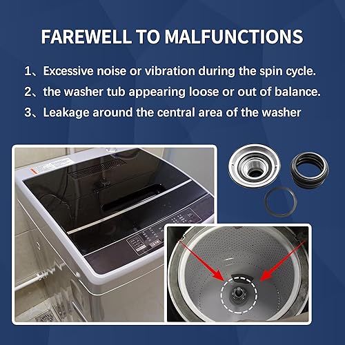 Miniatura 5 de 6-2095720 Cosamatcozon Kit de reparación de vástago y sello de bañera de lavadora (incluye ensamblaje de cubo, sello y tuerca de llave) - Compatible