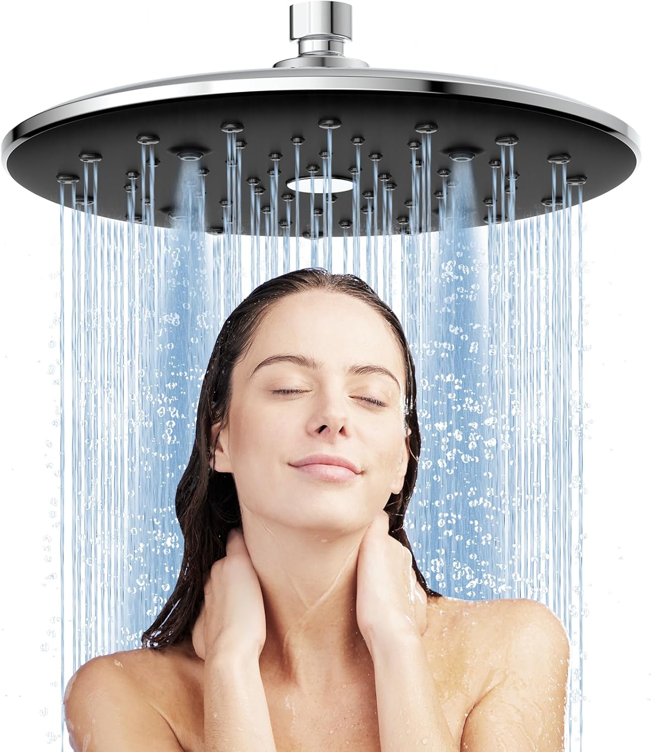KOSNEW High Pressure Rain Shower Head 3 Spray Modes 9 Inch Rainfall