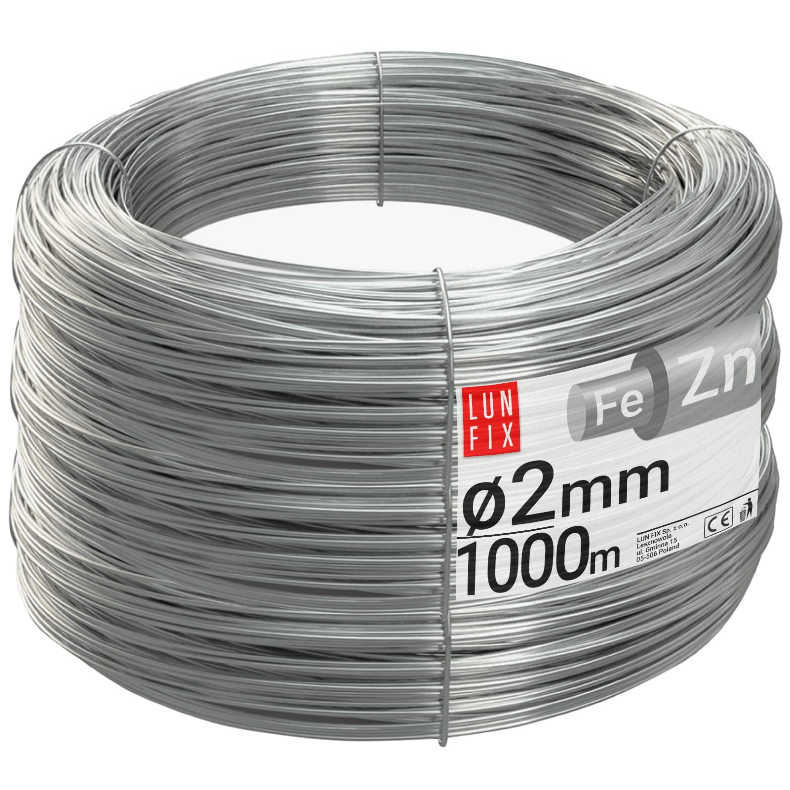 Câble acier galvanisé Ø2mm, 25 Kg (env.1000m), argent, fil tension pour clôture jardin, grillage, treillis plante grimpante, tendeur, corde à linge extérieur, montage robuste