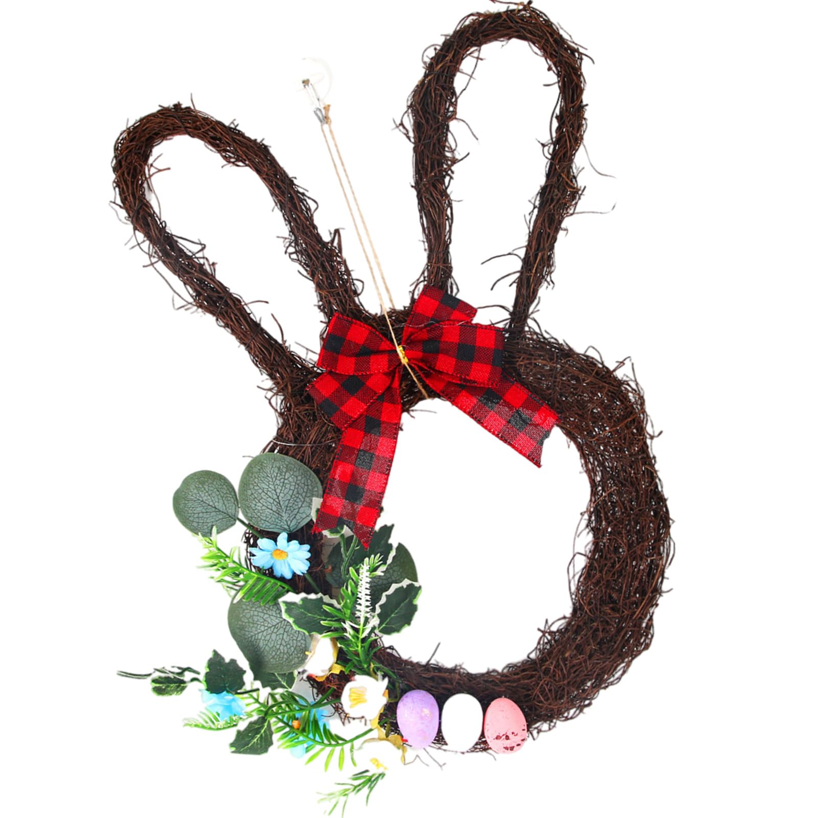 Decorative Easters Rabbits Wreath Easters Rabbits and Eggs Garlands Hanging Decoration for a Touch of Spring Charm Door Decoration