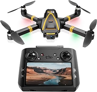 Drones GPS H11 con cámara 4K para adultos con pantalla HD en el controlador y modo Sígueme, largo tiempo de vuelo y transmisión 5G, retorno automático GPS, cuadricóptero RC de fácil arranque para