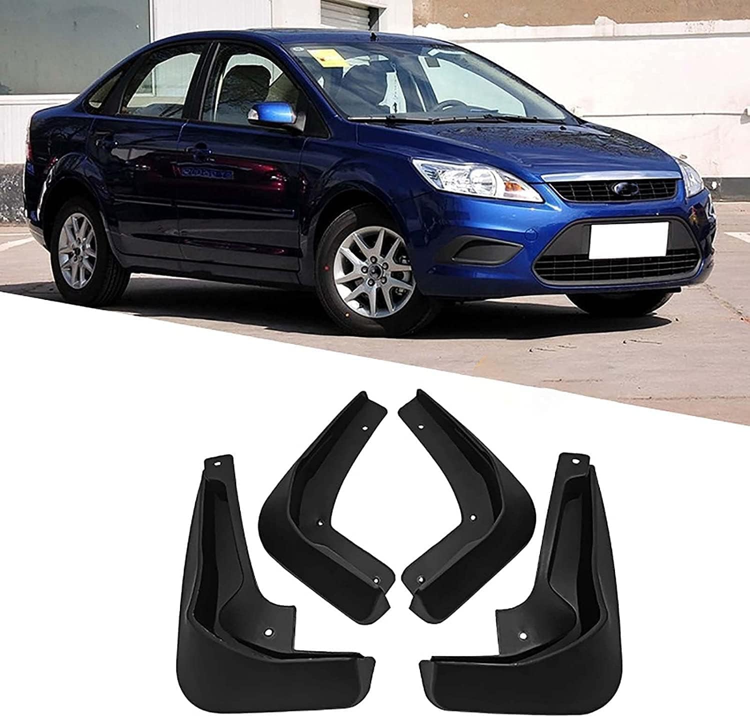 WeiYH No Drill Mud Flaps for Car Front Rear Wheel for Ford Focus 2012-2018