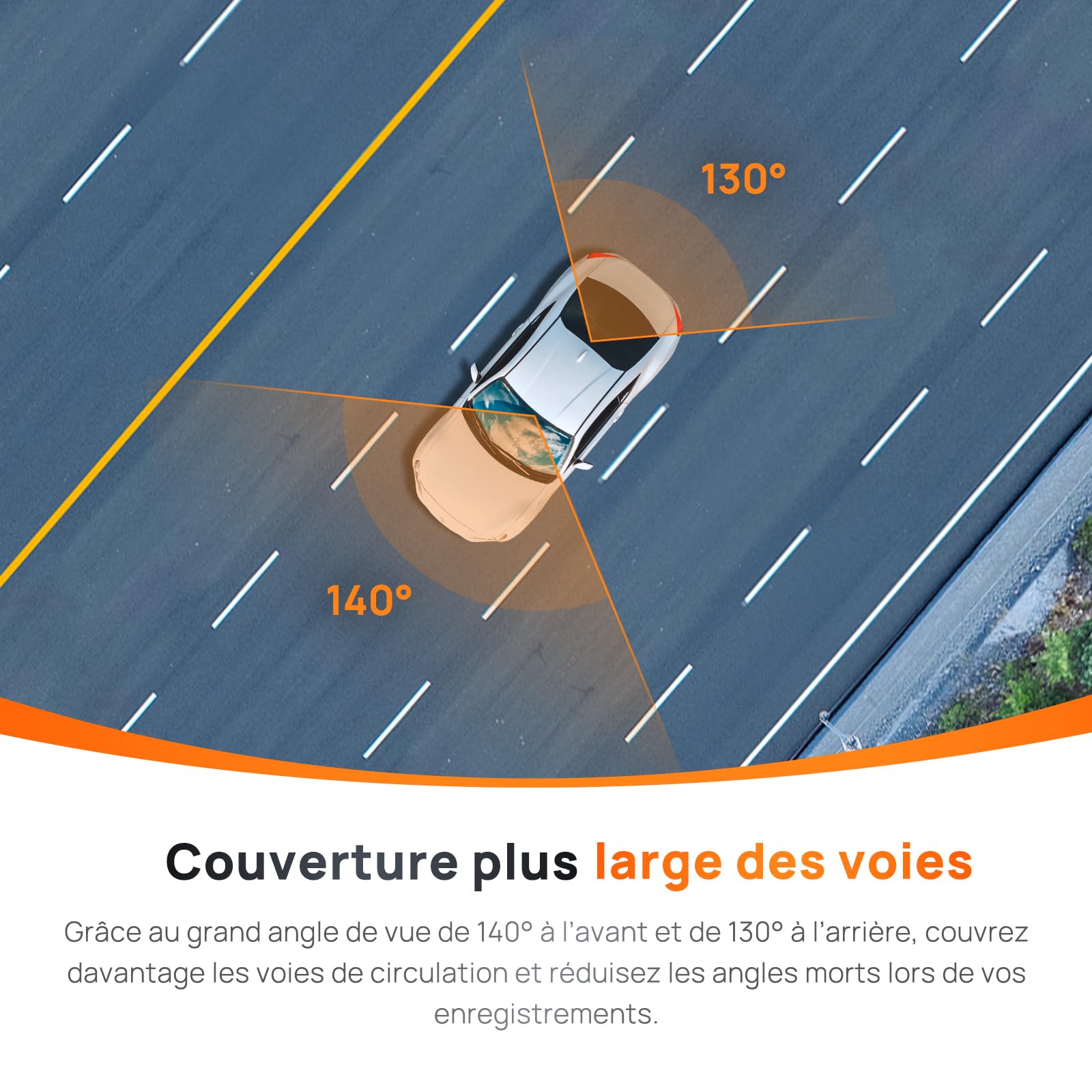 70mai 2.7K Dashcam Voiture Avant Arriere A500S Full HD Dash Cam Camera Voiture 1944P+1080P avec GPS Voiture et WiFi Intégrés, Enregistrement en Boucle, Mode Parking 24H et ADAS, Contrôle Via App