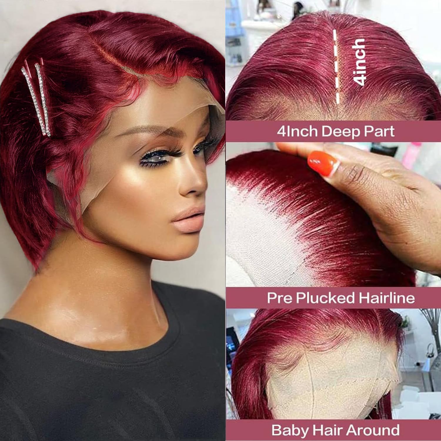 Short Pixie Cut Lace Front Wigs Human Hair - Image 4