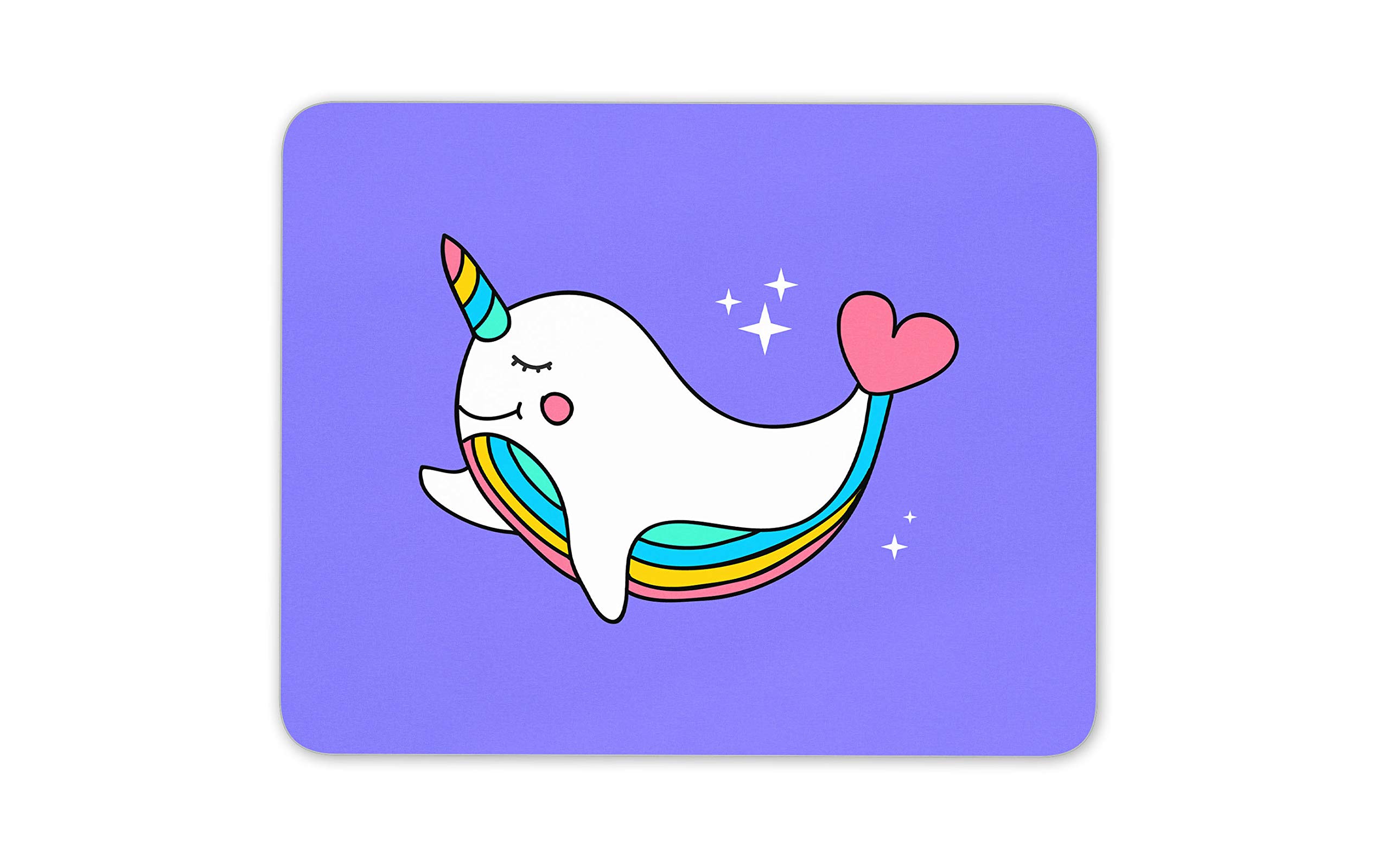 Narwhal Rainbow Unicorn Mouse Mat Pad - Believe in Yourself Computer #14735