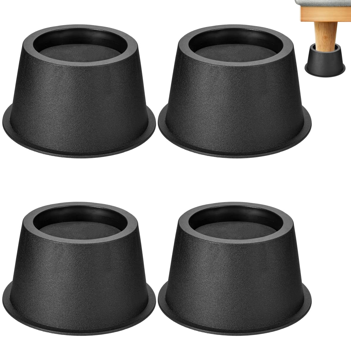 MixDoraRound Bed Chair Risers With Foam Pads Furniture Raisers Lifter for Desks Couches Sofas Table Set of 4 (2 Inches)