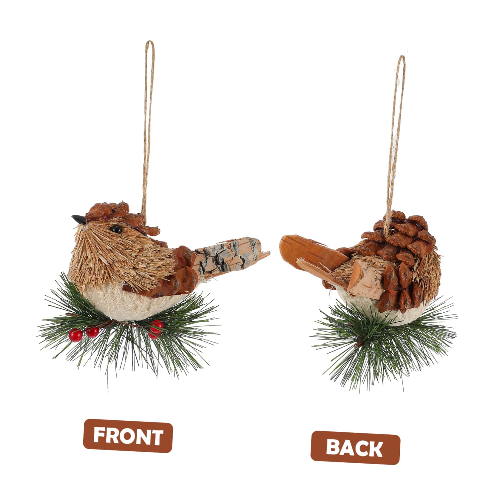 Alipis 4stücke Handgefertigter Weihnachtsbaum Dekorative Vogel-Ornamente Für Festliche Anlässe Und Partys Natürliche Wanddekoration Für Gemütliches Zuhause