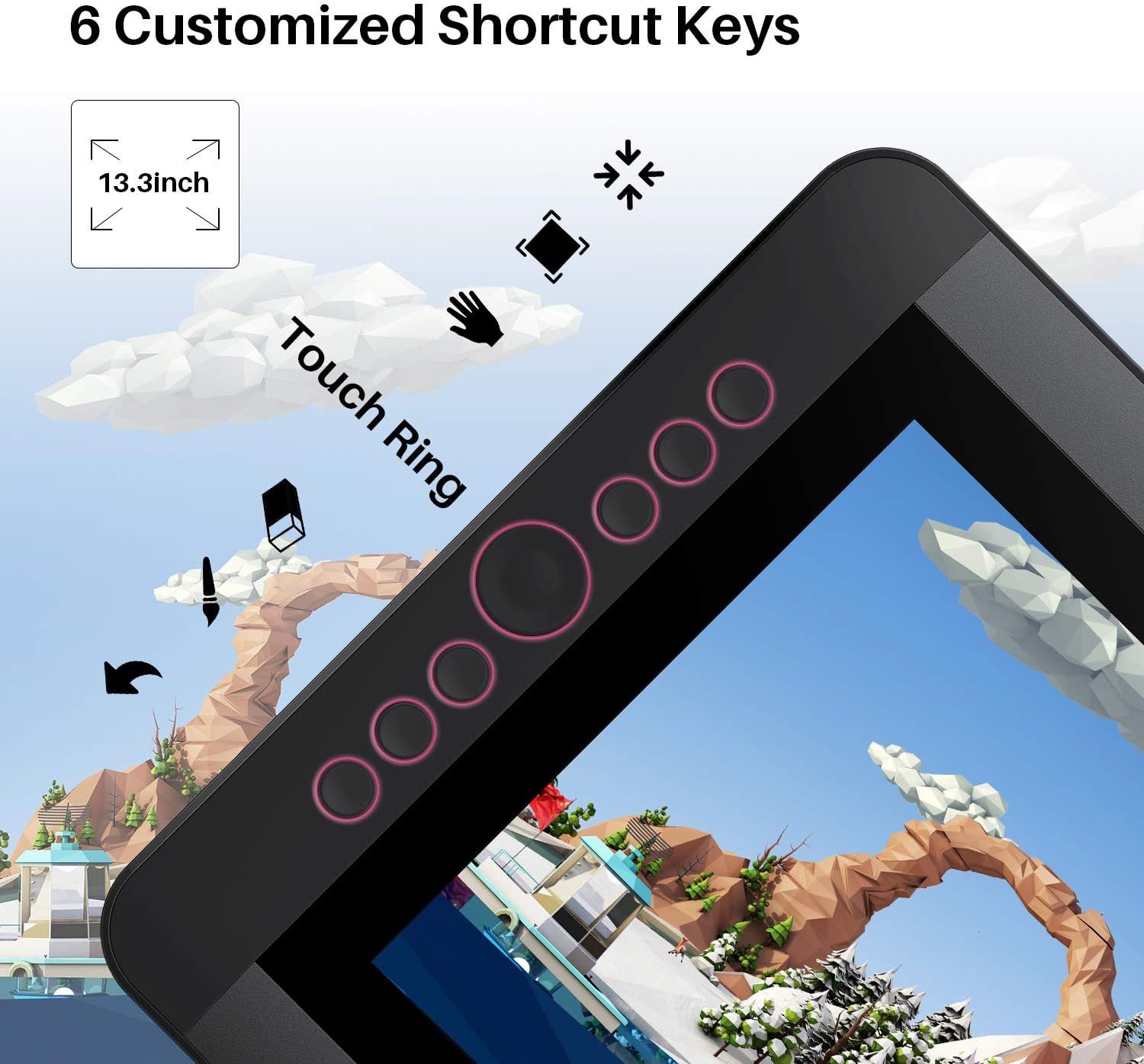 Blасk Frіdау - 40% оƒƒ Artisul D13S 13.3 Inch Graphics Drawing Tablet with Screen with 8192 Levels Battery-Free Stylus 6 Shortcut Keys and A Dial, Lightweight for On The Go