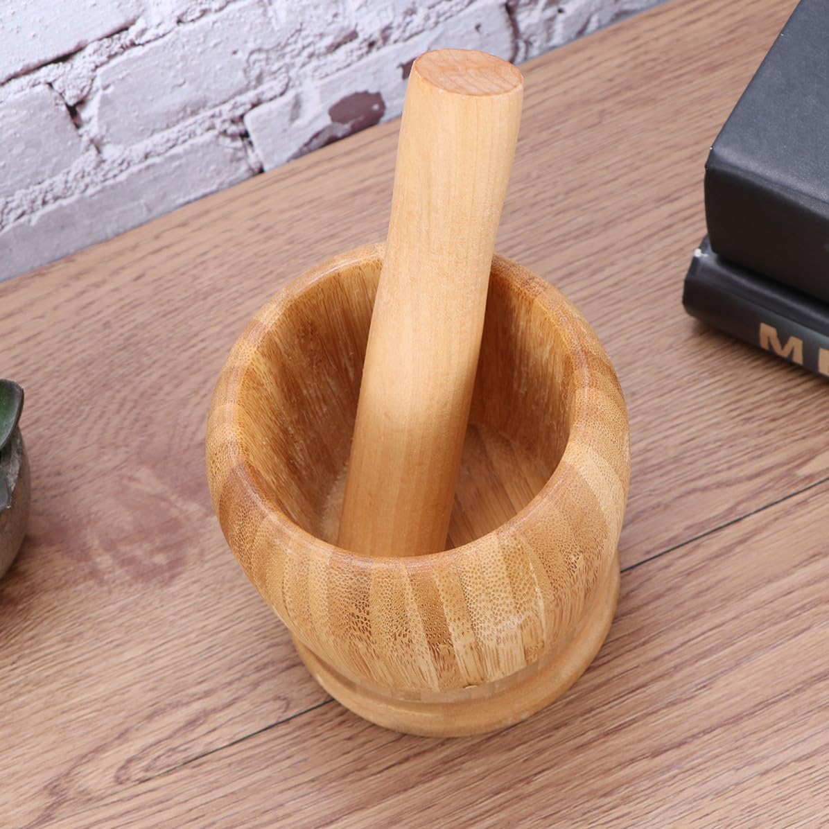 Garlic Masher Mortar and Pestle Set for Kitchen Spice Grinding