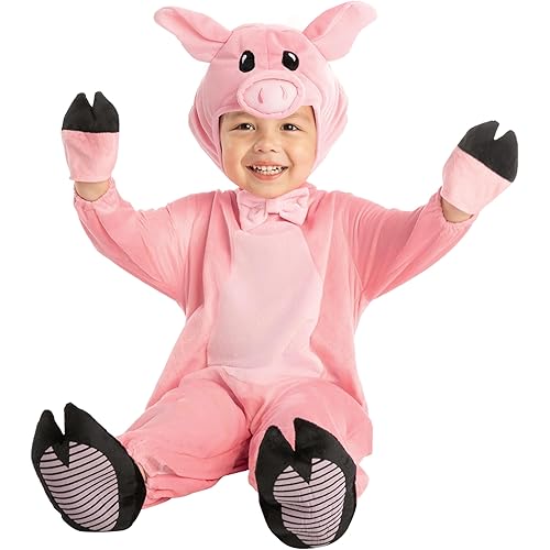 Spooktacular Creations Halloween Baby Piggy Costume with Pink BowTie for Infants, Kids Unisex Halloween Trick or Treat Dress up, Animal Themed Party (3T (3-4 yrs))