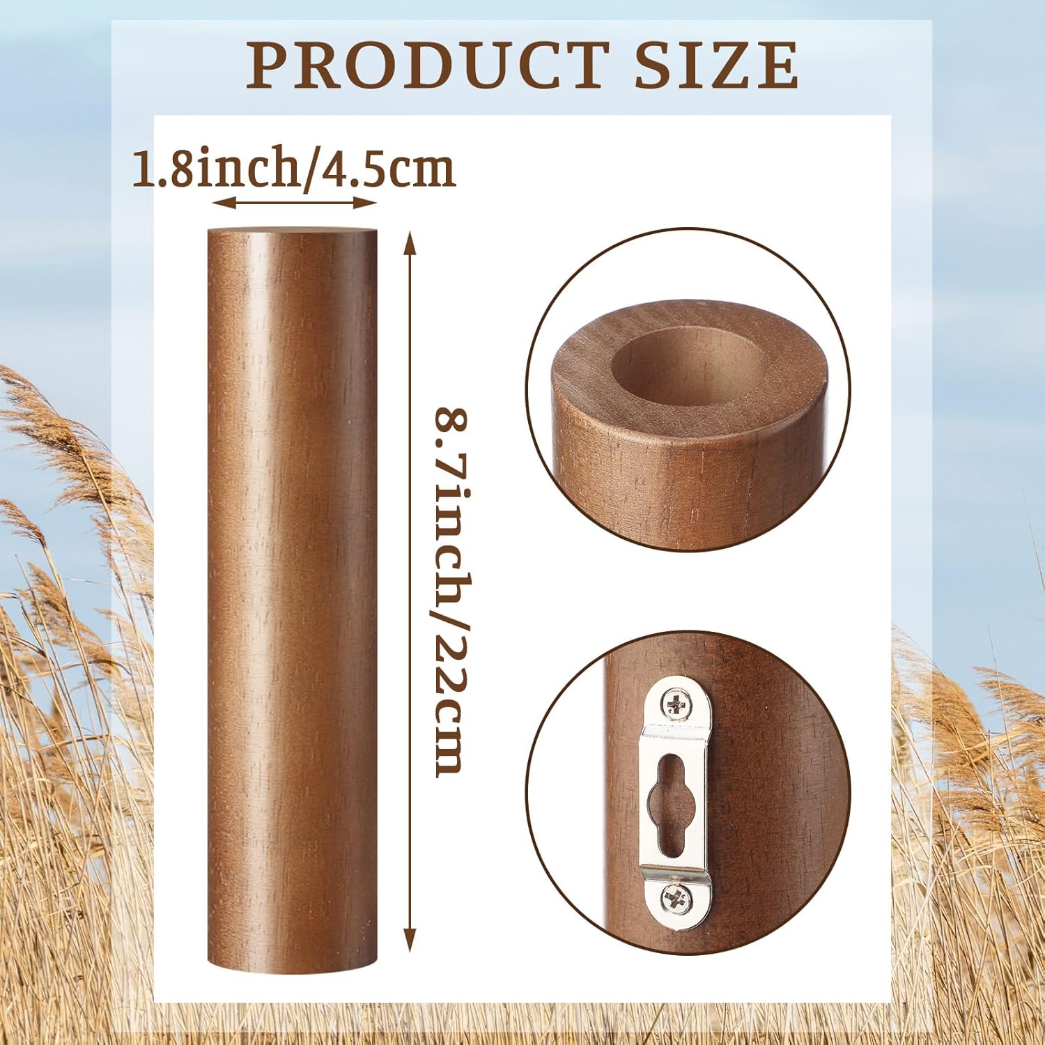 4 Pack Wood Indoor Wall Planter Modern Mounted Wooden Vases Home Wall Decor for Living Room Bedroom Bathroom for Dried Flowers and Greenery Plants