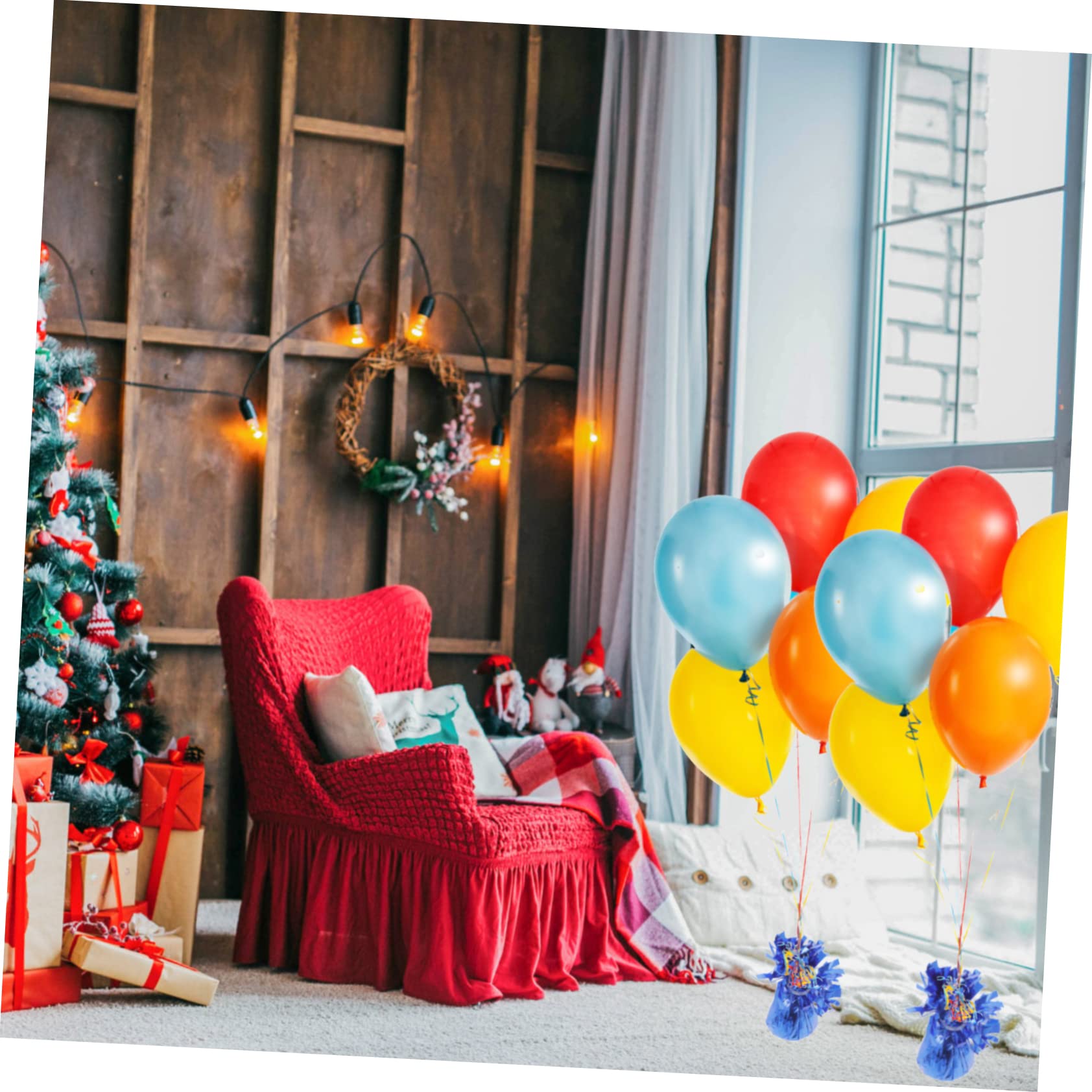 Blocchi Peso per Palloncini 12 Pezzi in Alluminio Blu | Calcestruzzo Rivestito, Design Foro Piccolo, Decorazione Creativa per Shower e Cerimonie di Laurea