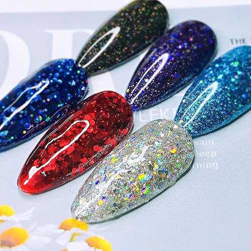 Miniatura 4 de Allenbelle Kit de 24 esmaltes de uñas de gel para remojar, 20 capas de colores con 2 capas base, capa superior de espejo y capa superior mate, 0.2fl