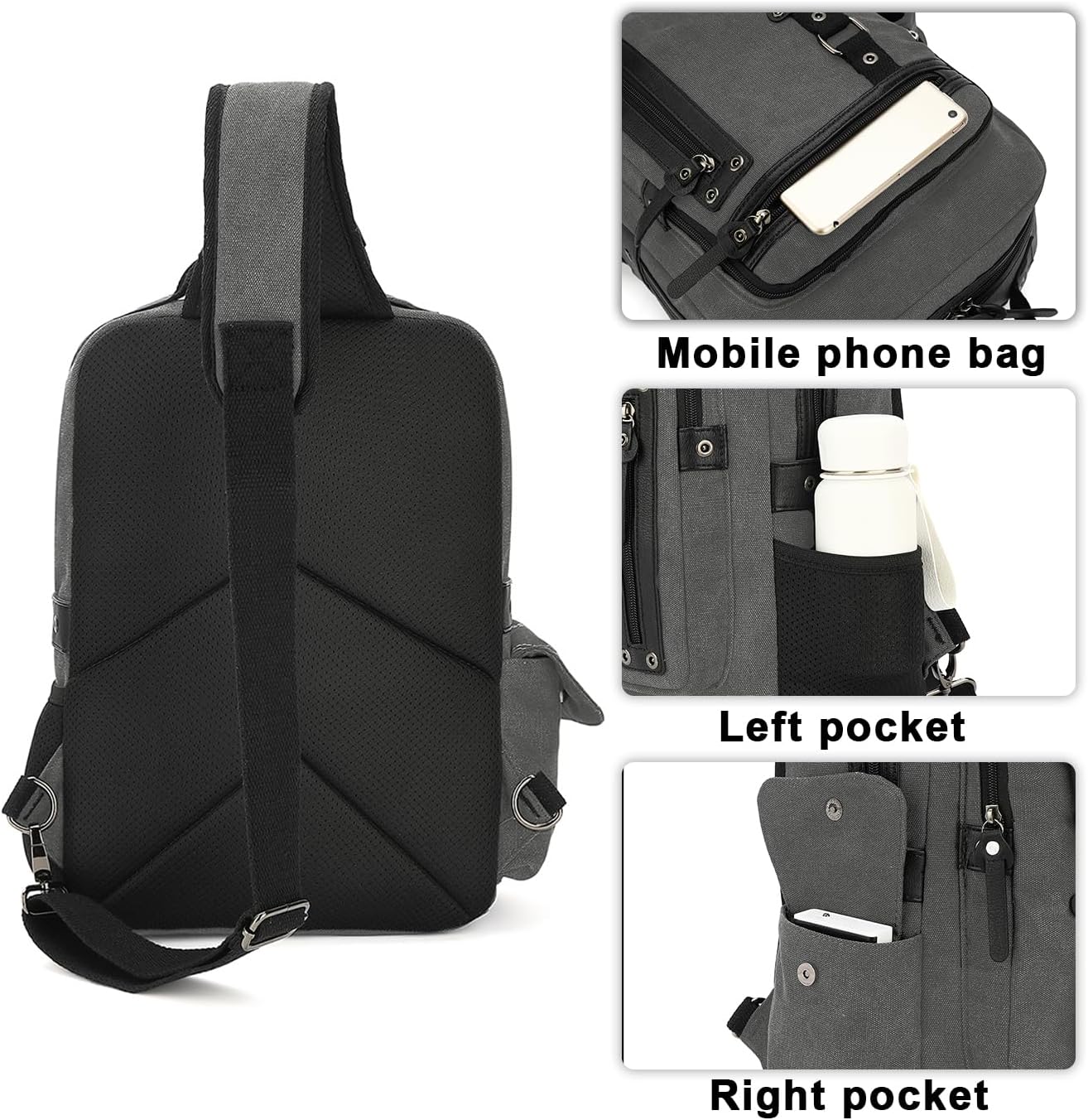 Vintage Messenger Bag, Canvas Backpack for Travel, Men's Shoulder Bag, Dual-use Bag for Hand Carry and Crossbody Carry - Image 4