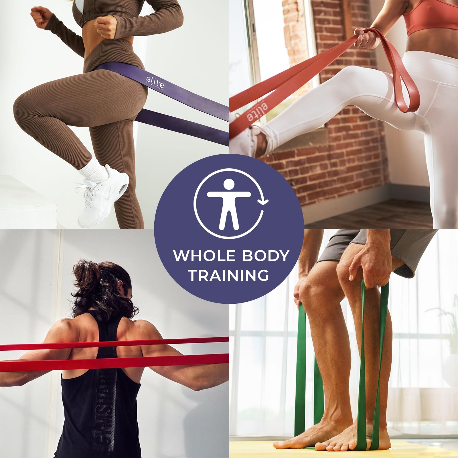 Aeromat Elite Power Band - Bandas de resistencia largas para entrenamiento, bandas de asistencia para dominadas, banda de ejercicio, bandas de gimnasio, bandas de entrenamiento de resistencia para