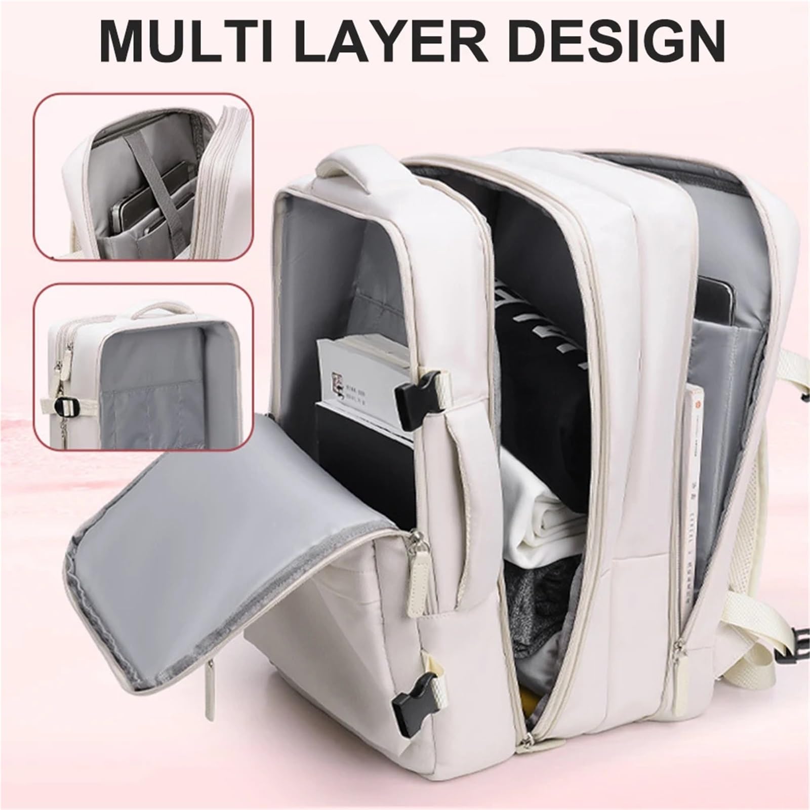 Handgepäck Rucksack Rucksack Damen Kabinenreiserucksack Laptoptasche Große Kapazität Handgepäck Rucksack Gepäck for Fluggesellschaft