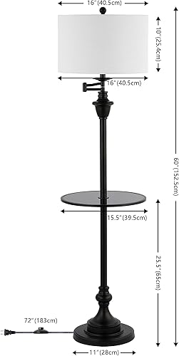 Miniatura 4 de JONATHAN Y JYL3055D Cora - Mesa auxiliar LED de metal y cristal de 60 pulgadas y lámpara de pie, contemporánea, de transición para dormitorio, sala