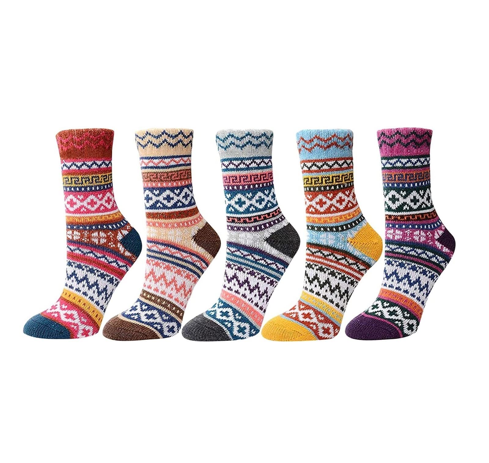 Calzini Termici Calze Invernali 5 Paia Di Calzini Invernali Da Donna Calzini Da Regalo Caldi Per Le Donne Calzini Da Equipaggio Casual Vintage Calzini