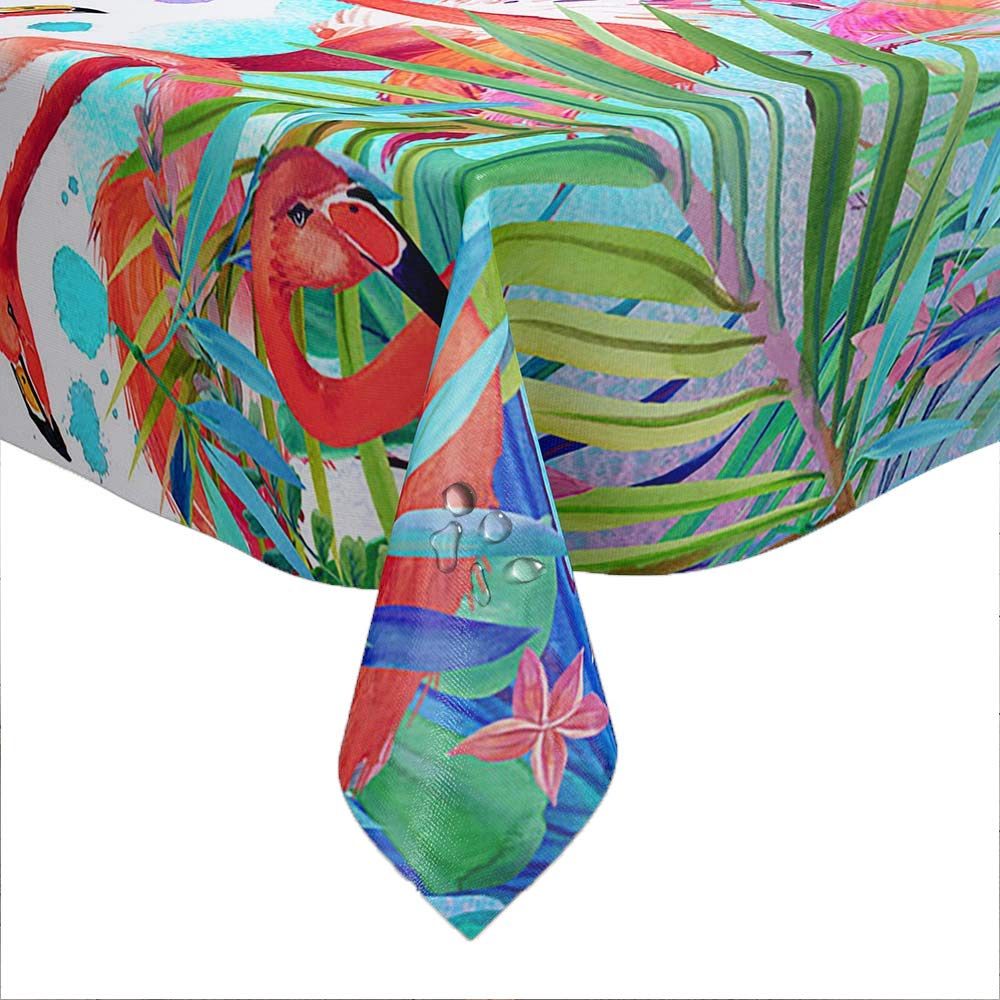 Fansu Red Flamingo Tablecloth Waterproof, Table Cloths Rectangular Easy Wipe Clean Oil-Proof Stain-Resistant Dust-Proof Polyester Table Cover (,40X40cm)