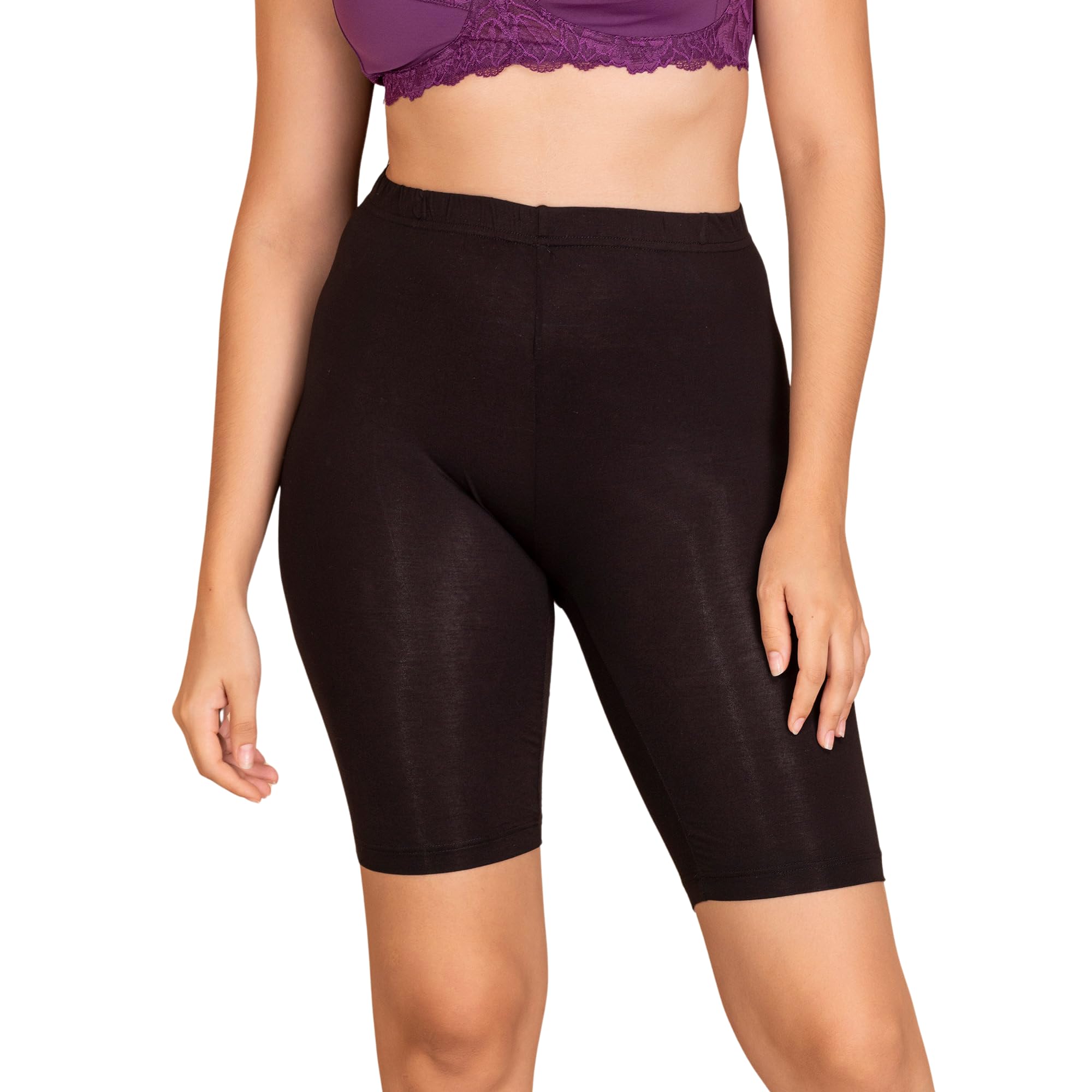 Seamless Anti-Chafing 35921 Bamboo Modal Cycling Underpants Long Shorts-image-43
