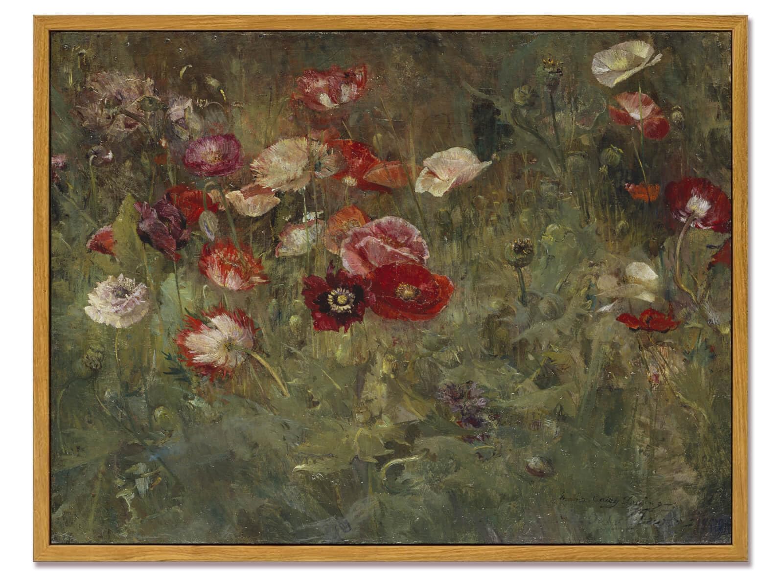 WITCOLOR Framed Large Canvas Wall Art, 12×16in Vintage Wall Art Decor for Living Room Retro Nature Floral Wood Wall Art Prints Classical Flower Painting for Bedroom Office Home Decoration