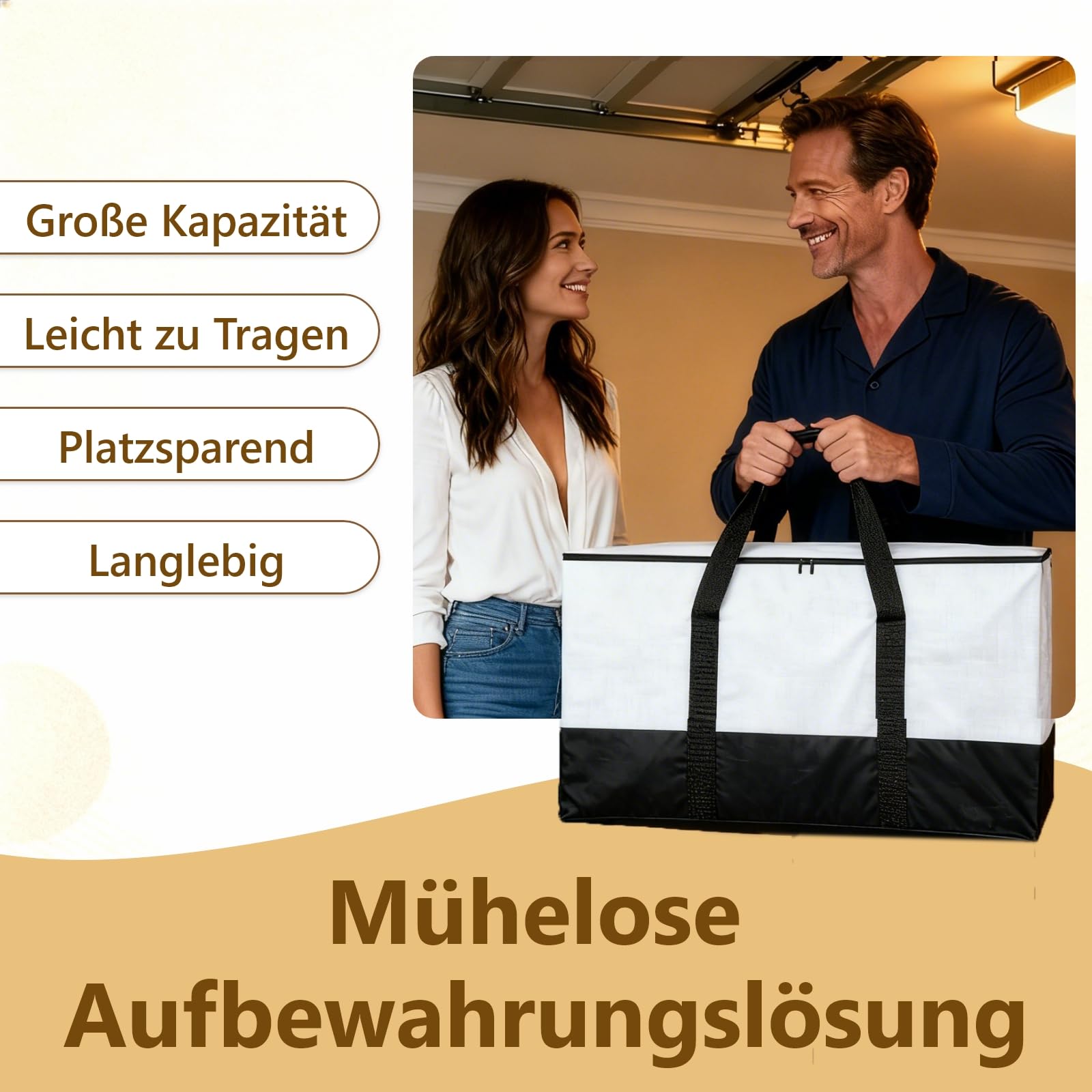 8-Pack Aufbewahrung Kleidung, Kleidung Aufbewahrung, Umzugskisten | Aufbewahrungstasche mit Griffe & Deckel für Kleidung Bettzeug Bettdecken Umzug Reisen,Alternativen zu Umzugskartons